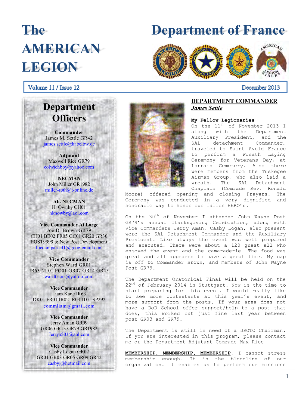 The Department of France AMERICAN LEGION