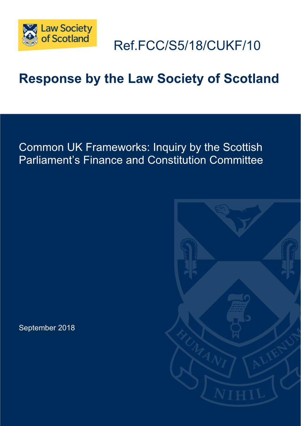 Response by the Law Society of Scotland