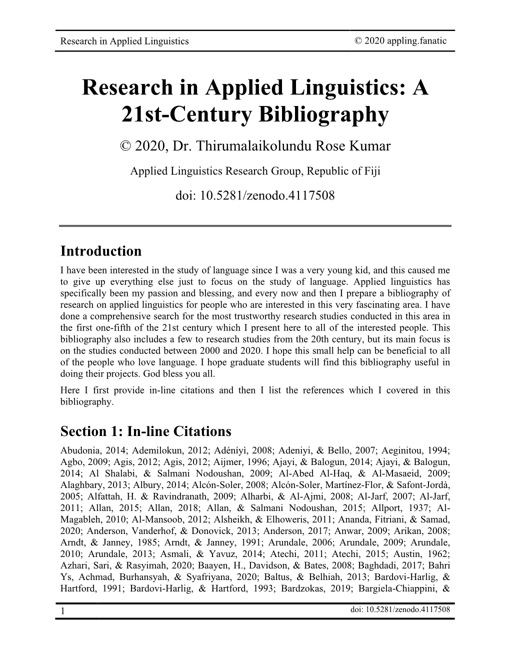 Research in Applied Linguistics © 2020 Appling.Fanatic