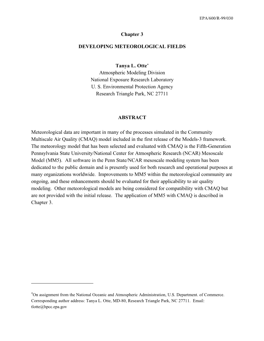 Developing Meteorological Fields