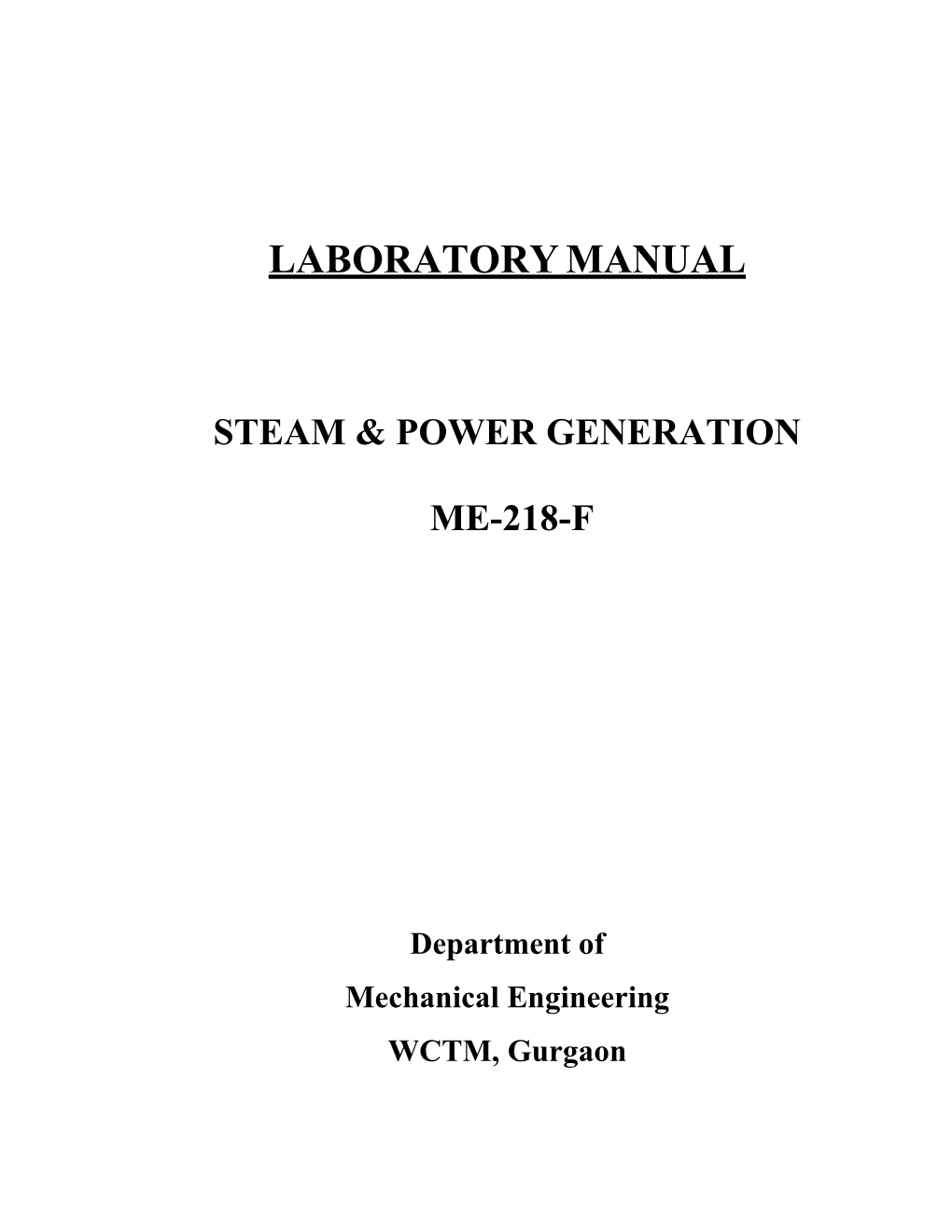 Laboratory Manual