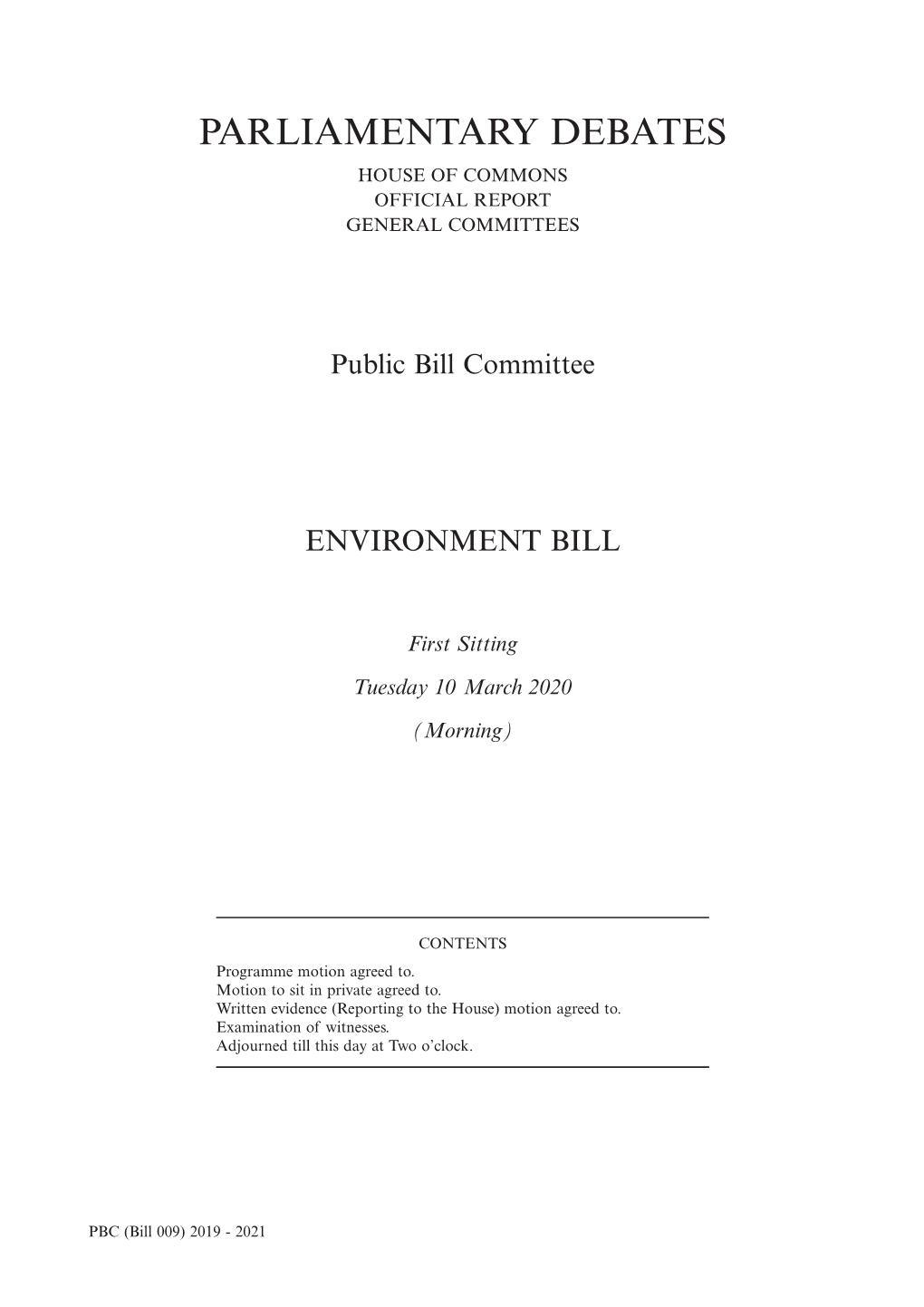 Parliamentary Debates House of Commons Official Report General Committees