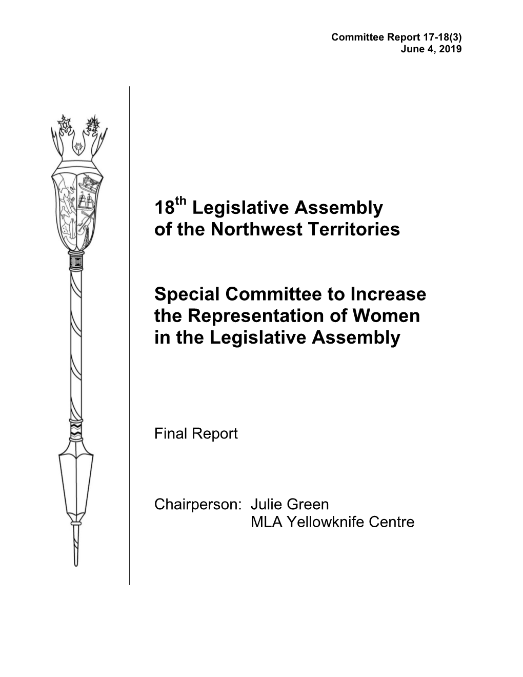 18 Legislative Assembly of the Northwest Territories Special