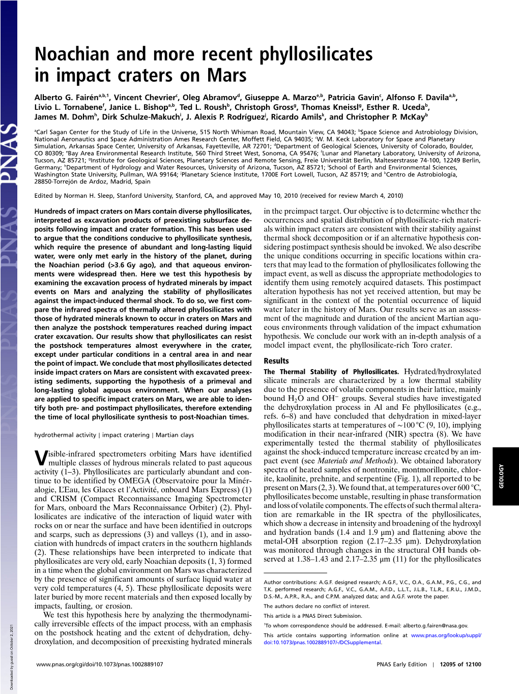 Noachian and More Recent Phyllosilicates in Impact Craters on Mars