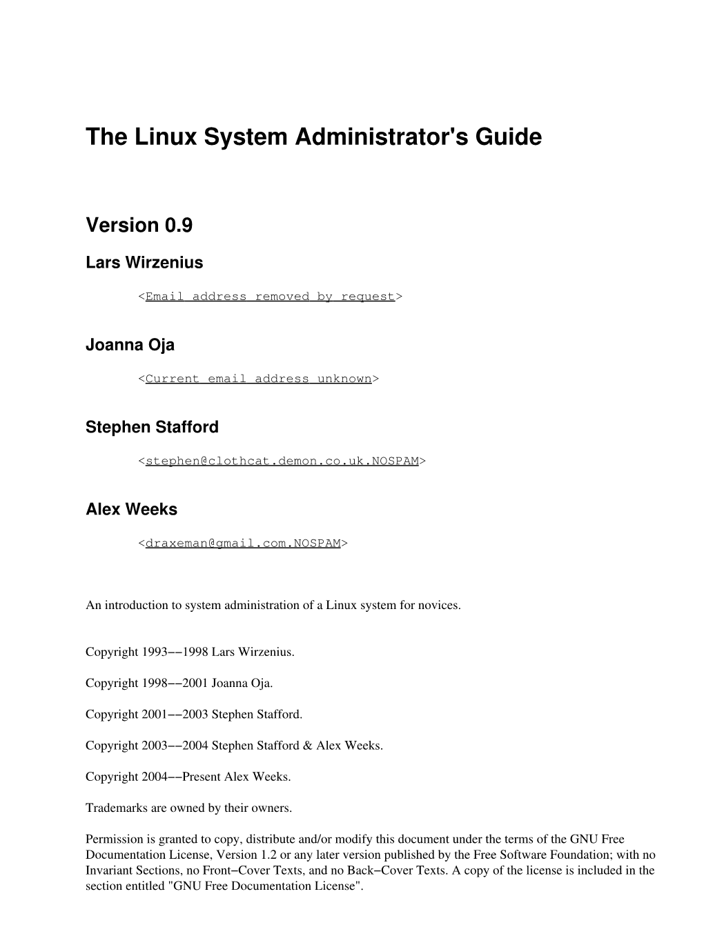 The Linux System Administrator's Guide