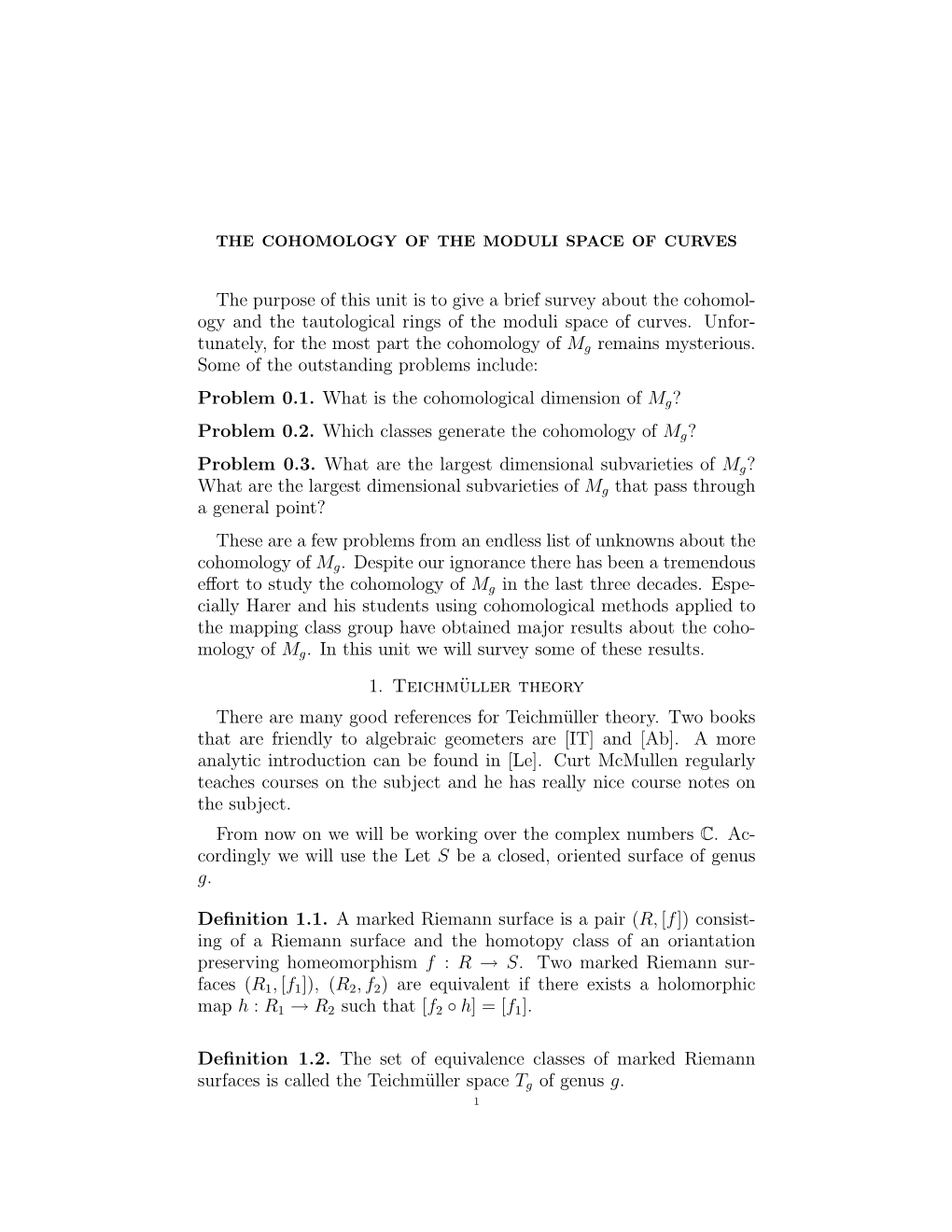 Homology of Moduli of Curves 1