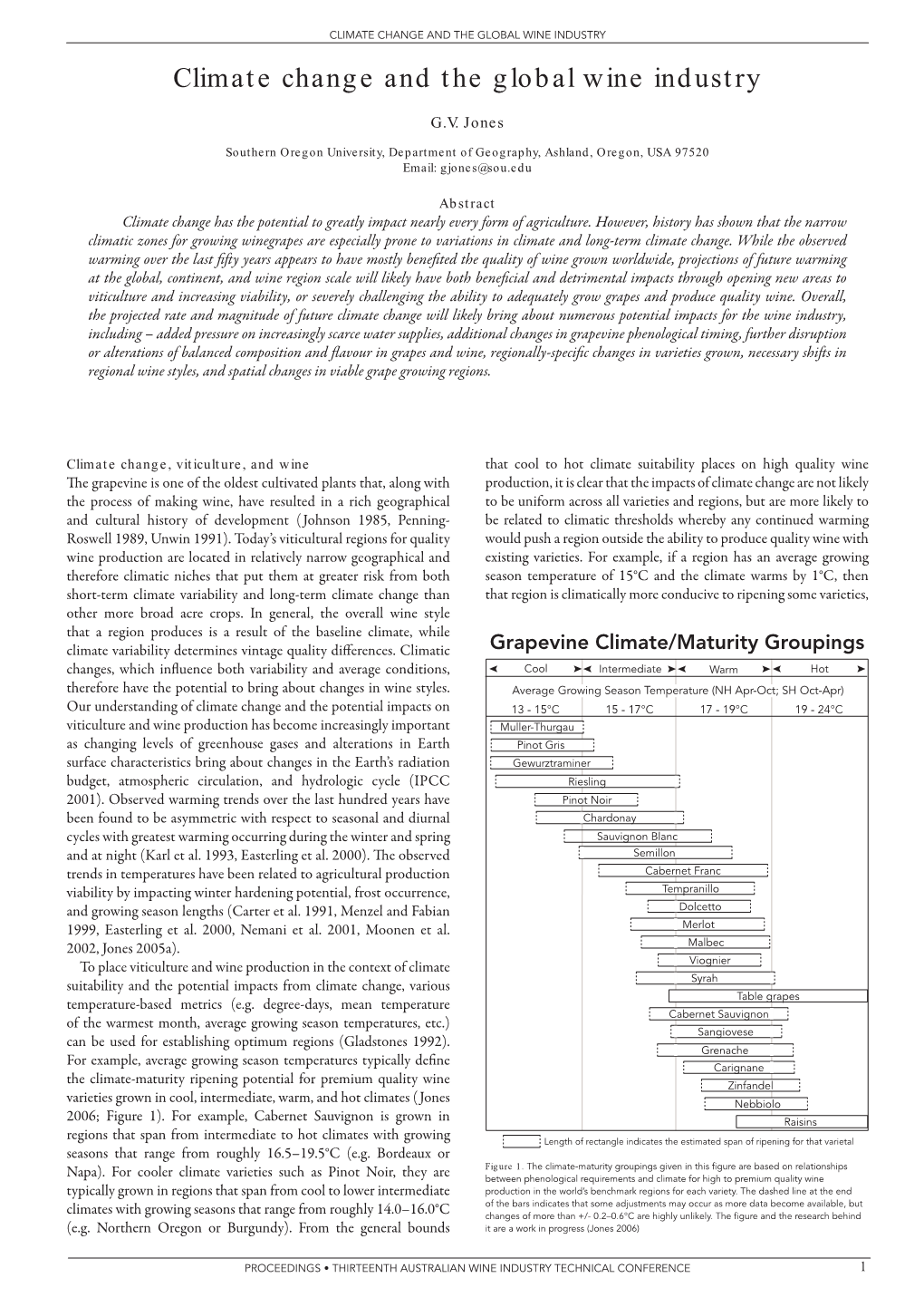 Climate CHANGE and the Global WINE INDUSTRY Climate Change and the Global Wine Industry