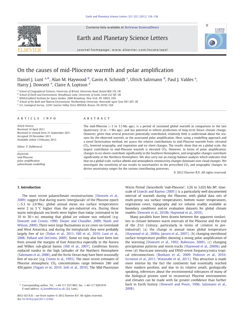 On the Causes of Mid-Pliocene Warmth and Polar Amplification