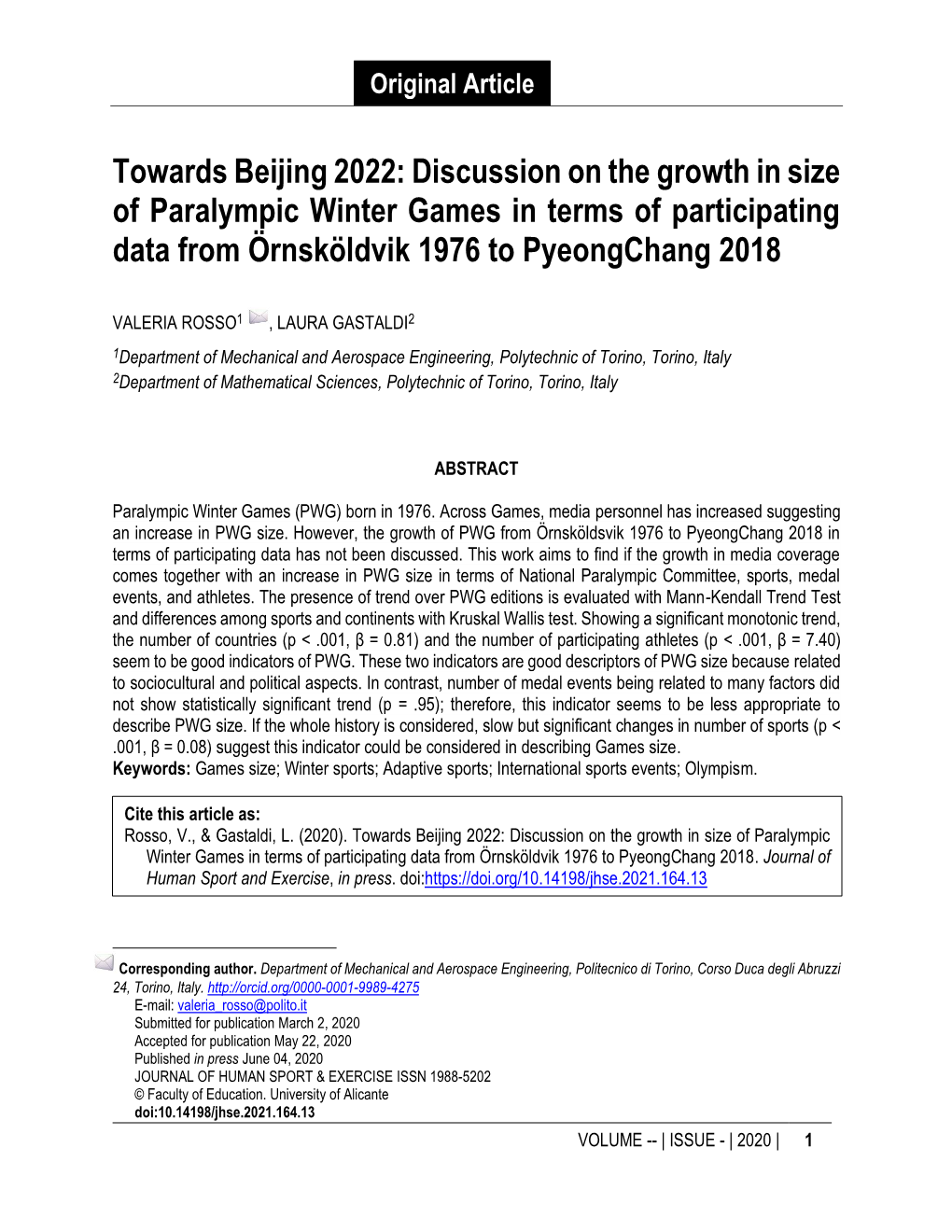 Towards Beijing 2022: Discussion on the Growth in Size of Paralympic Winter Games in Terms of Participating Data from Örnsköldvik 1976 to Pyeongchang 2018