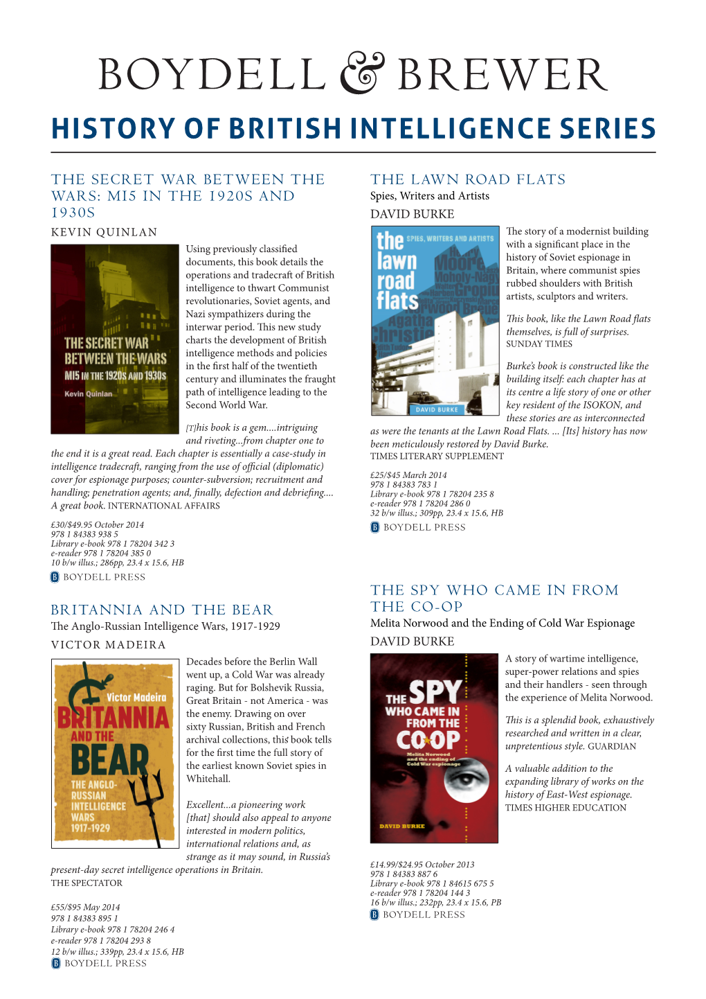 History of British Intelligence Series