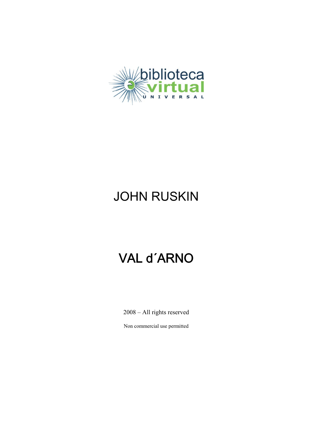 JOHN RUSKIN VAL D´ARNO