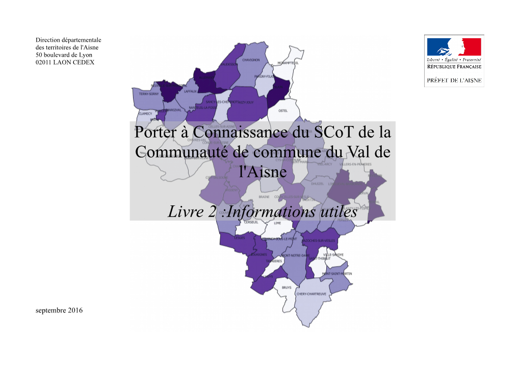 Porter À Connaissance Du Scot De La Communauté De Commune Du Val De L'aisne