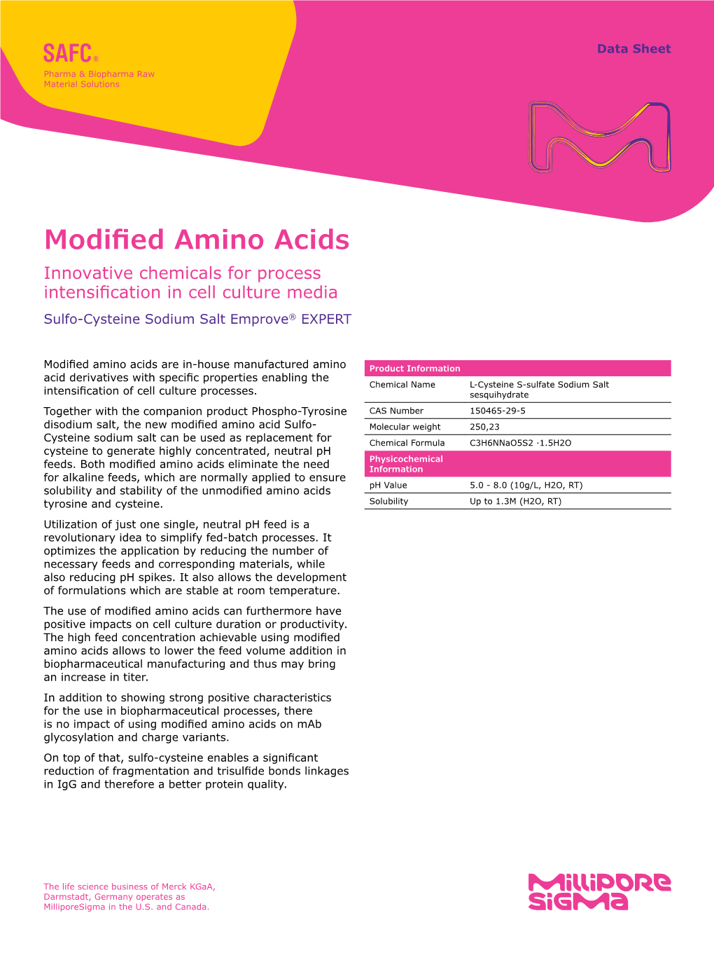 Modified Amino Acids Data Sheet