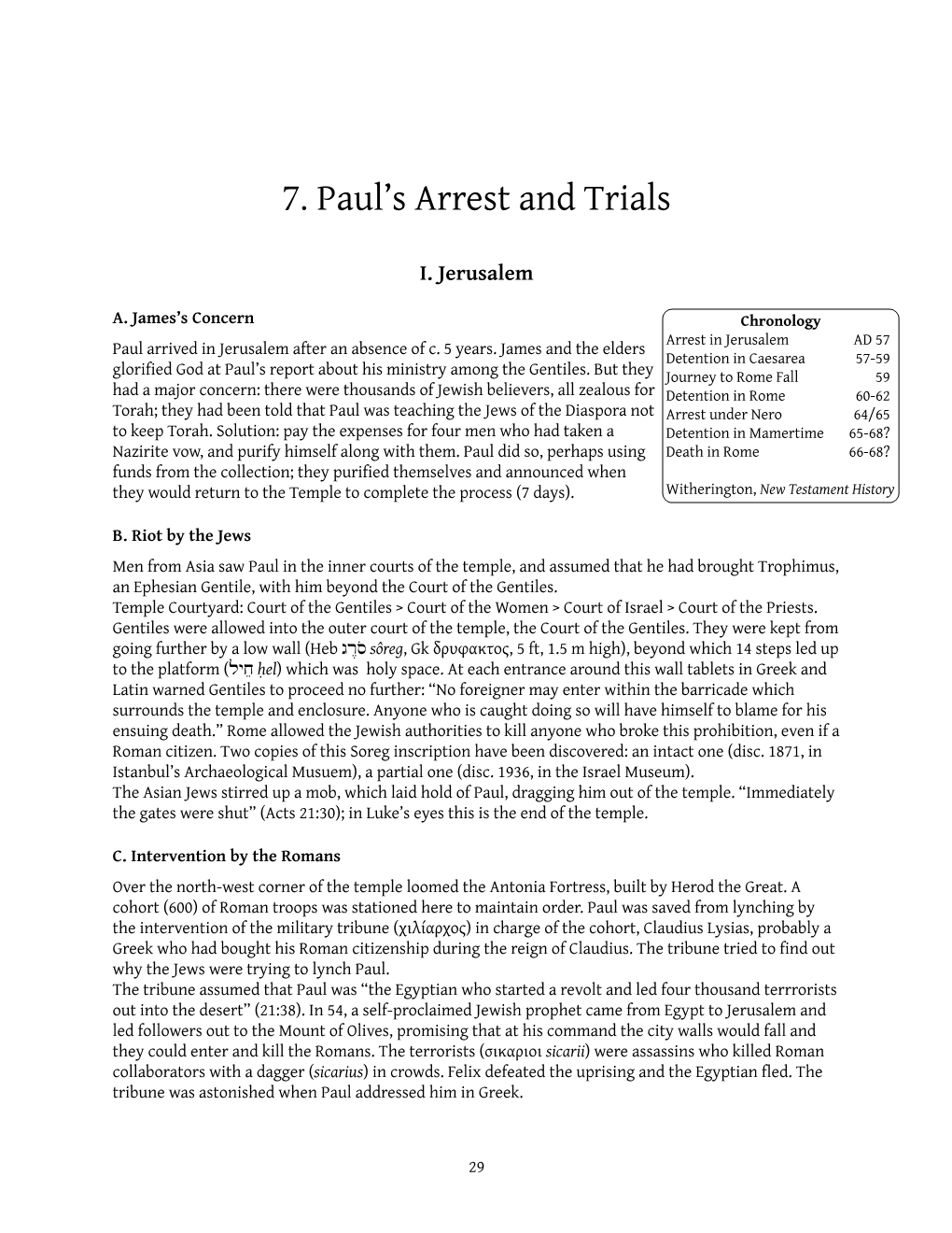 7. Paul's Arrest and Trials