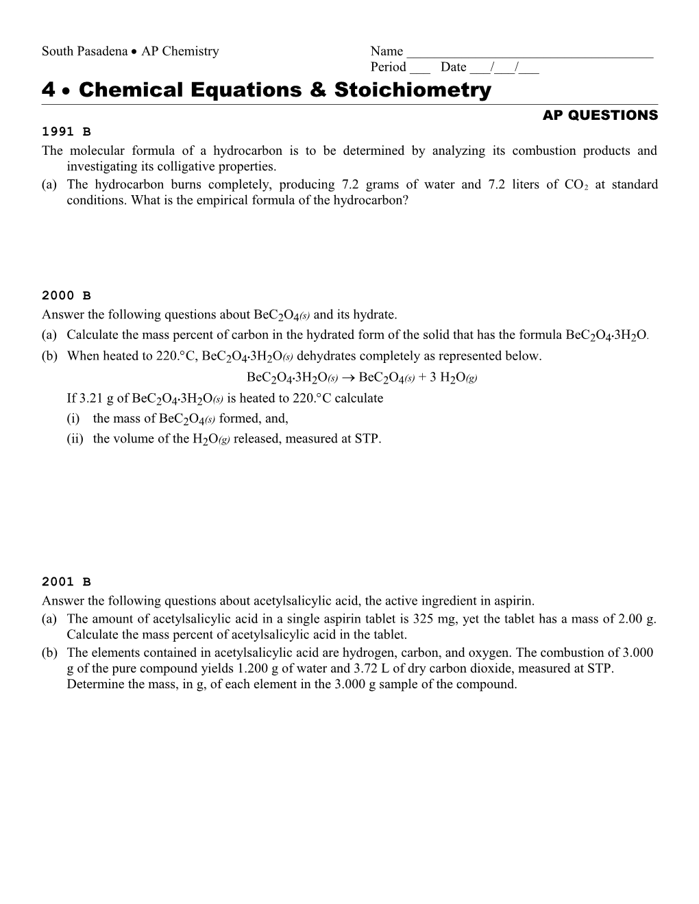 South Pasadena AP Chemistry s7