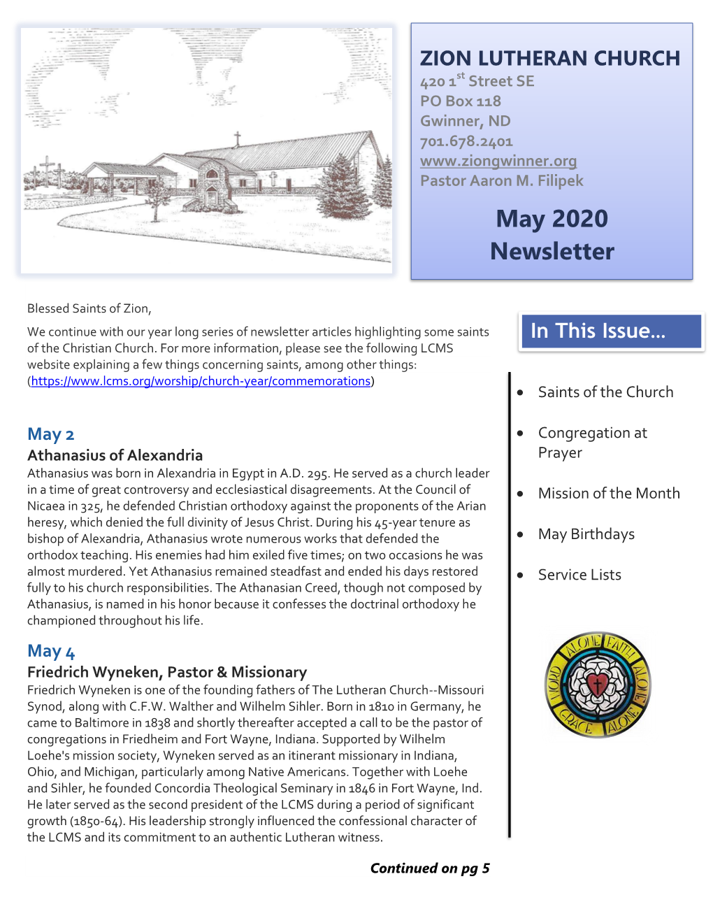 May 2020 Newsletter