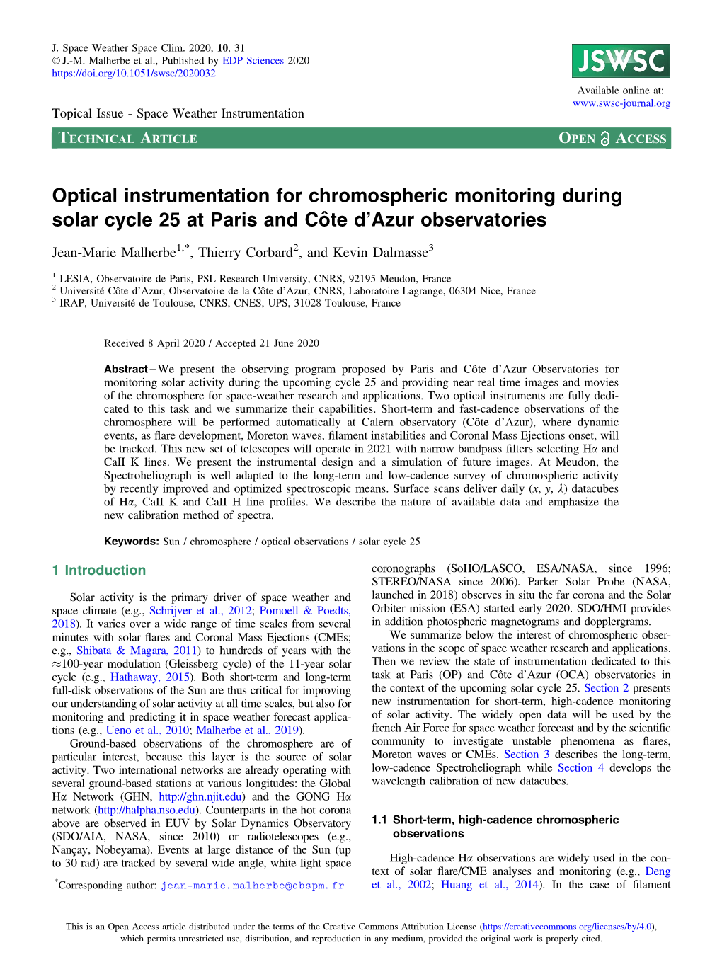 Optical Instrumentation for Chromospheric Monitoring During Solar Cycle 25 at Paris and Cфte D'azur Observatories