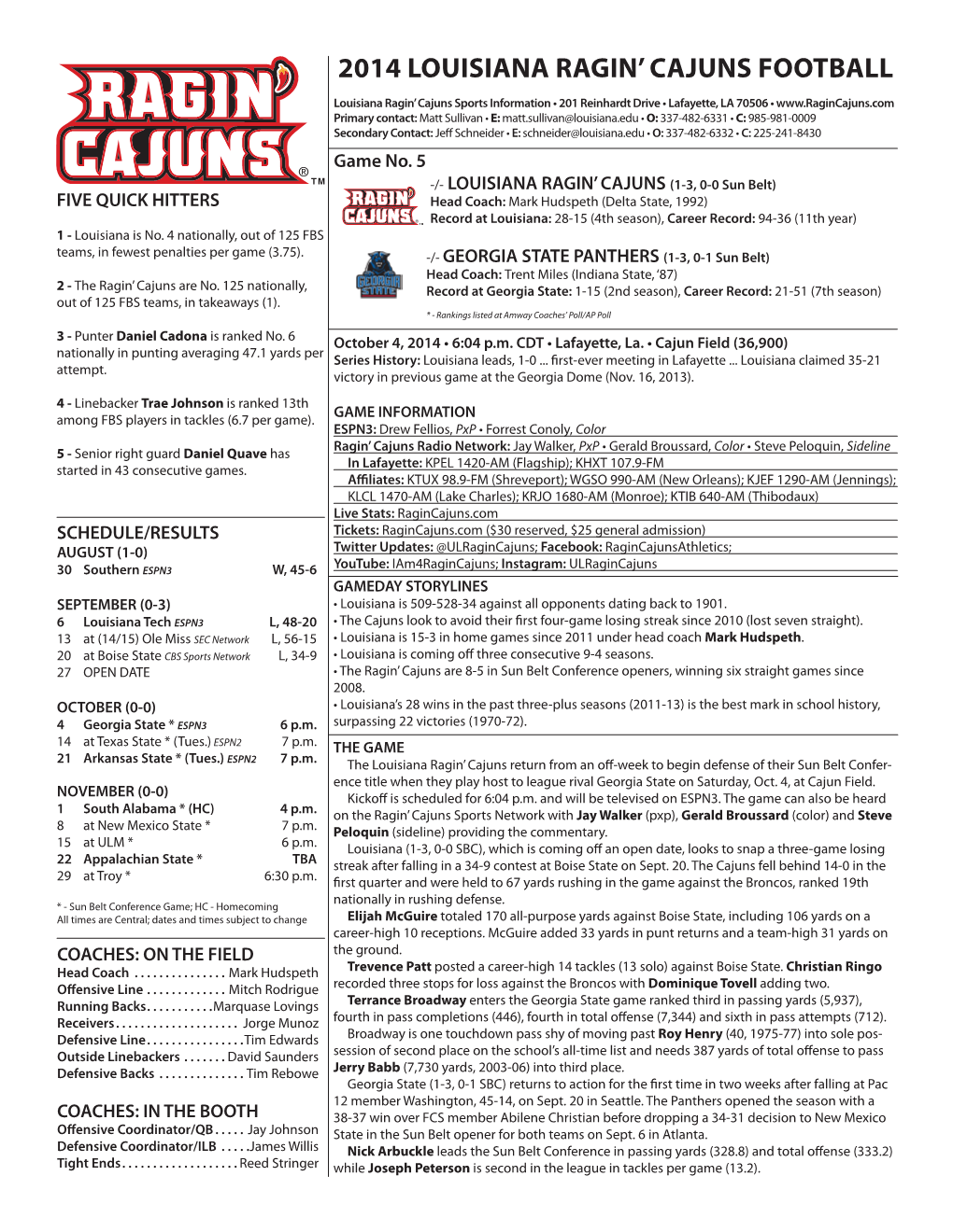 2014 Louisiana Ragin' Cajuns Football