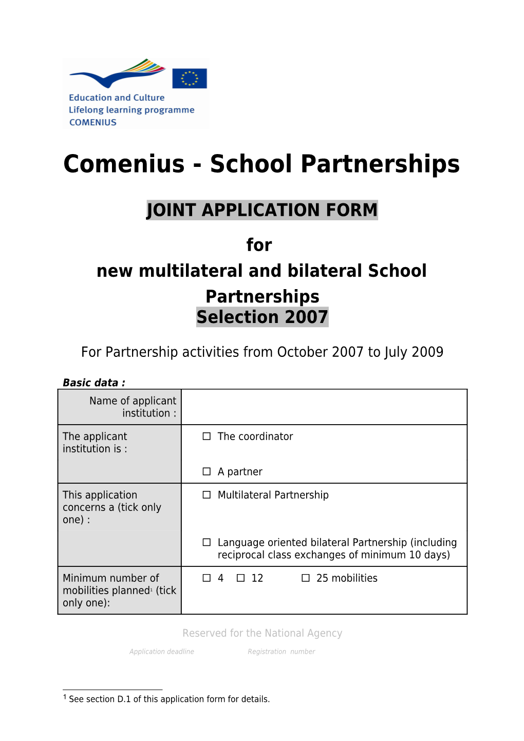 Comenius - School Partnerships