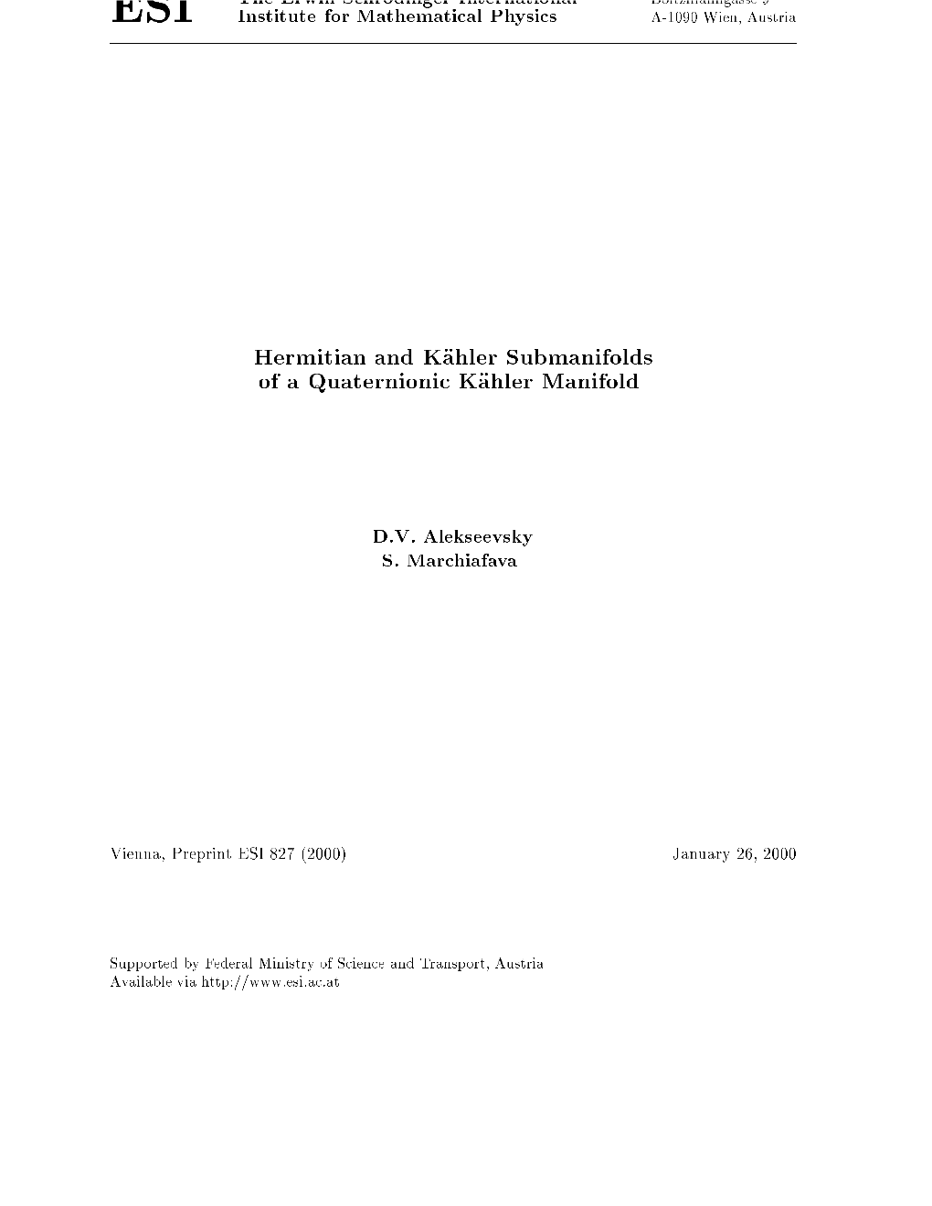 Hermitian and K Ahler Submanifolds of a Quaternionic K Ahler Manifold