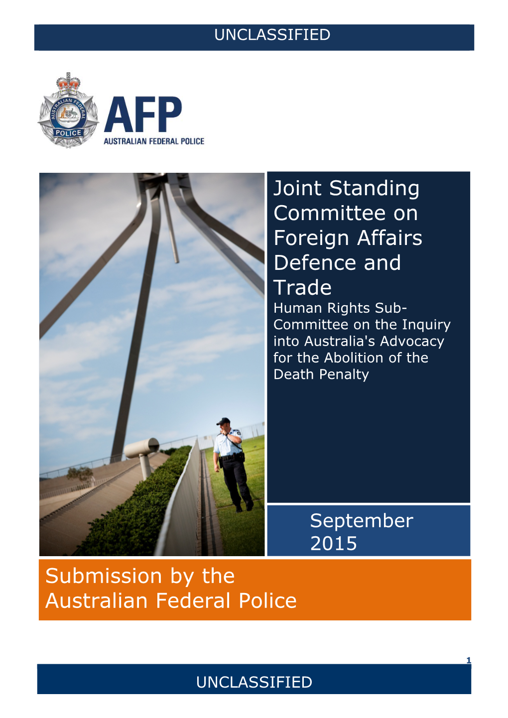 Submission by the Australian Federal Police Joint Standing Committee On