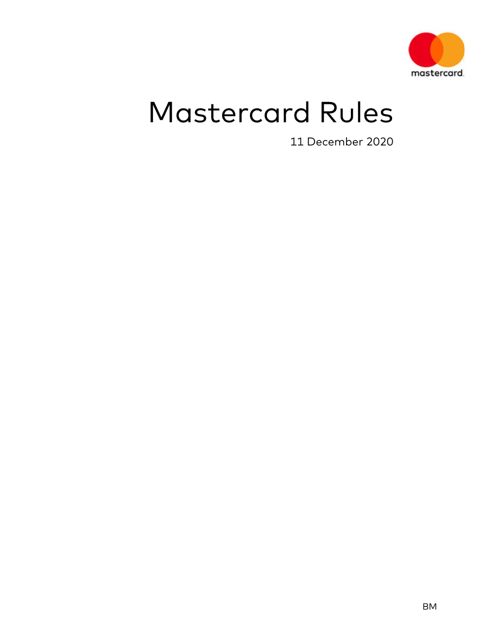 Mastercard Rules 11 December 2020