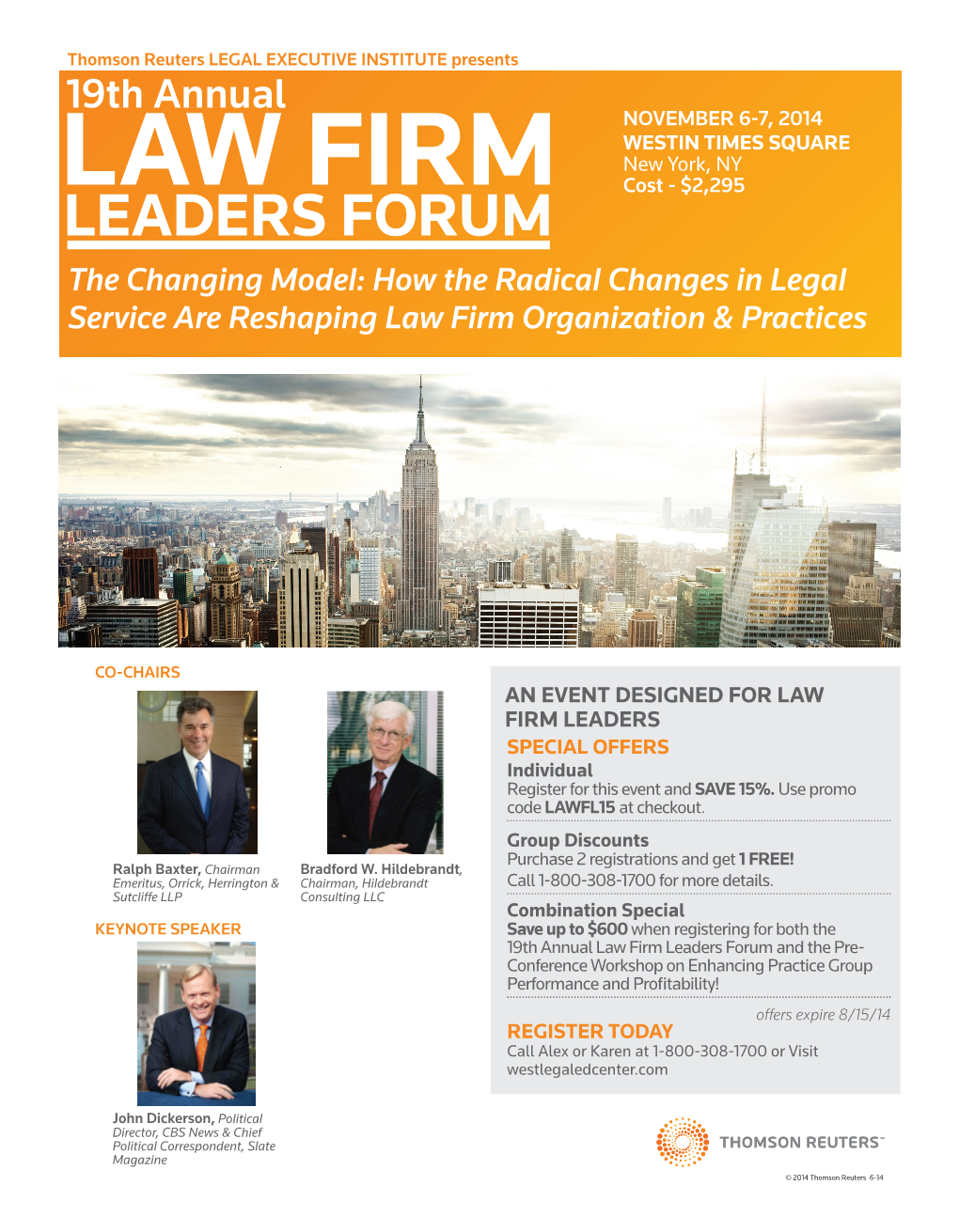 19Th Annual NOVEMBER 6-7, 2014 WESTIN TIMES SQUARE New York, NY Cost - $2,295