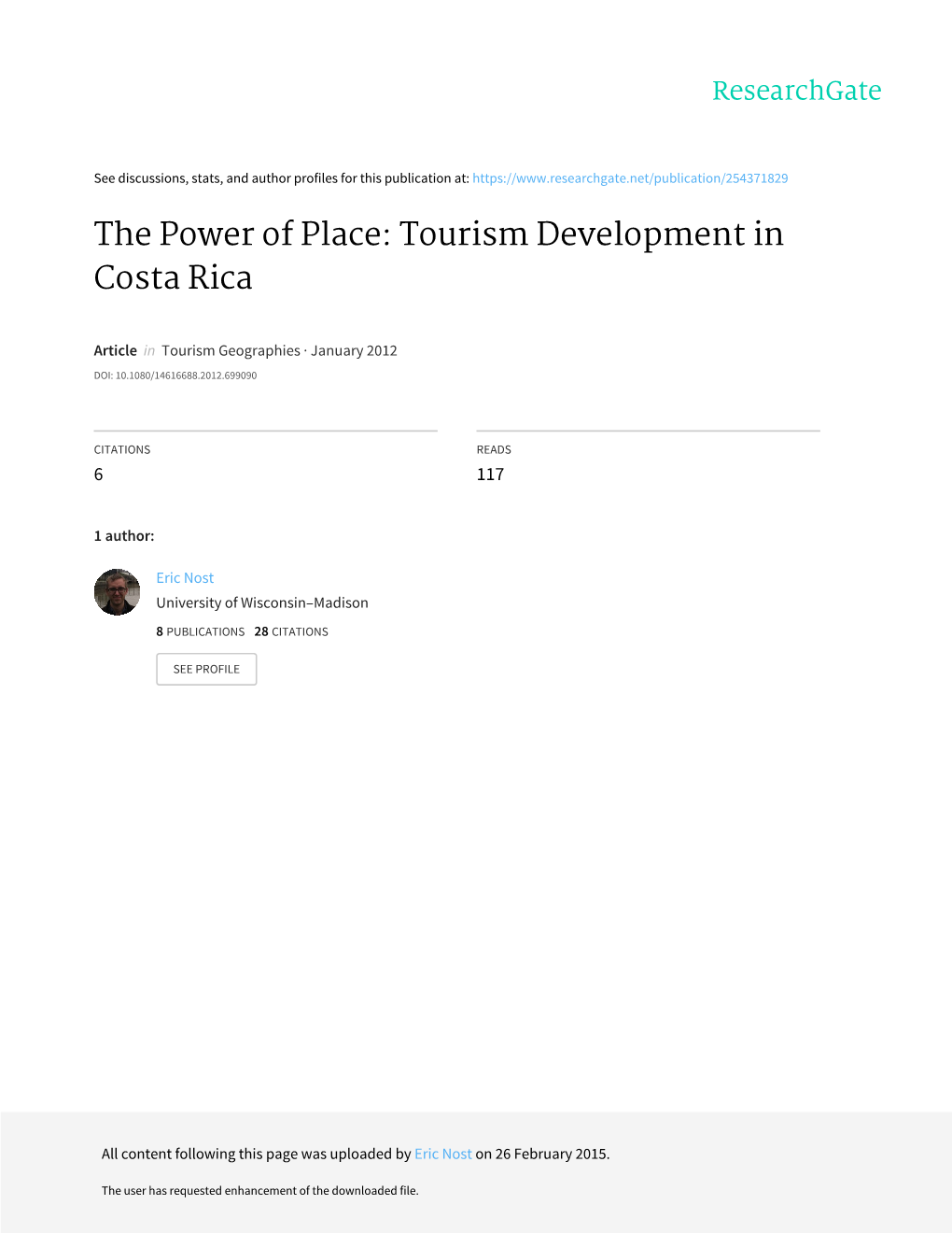 Tourism Development in Costa Rica