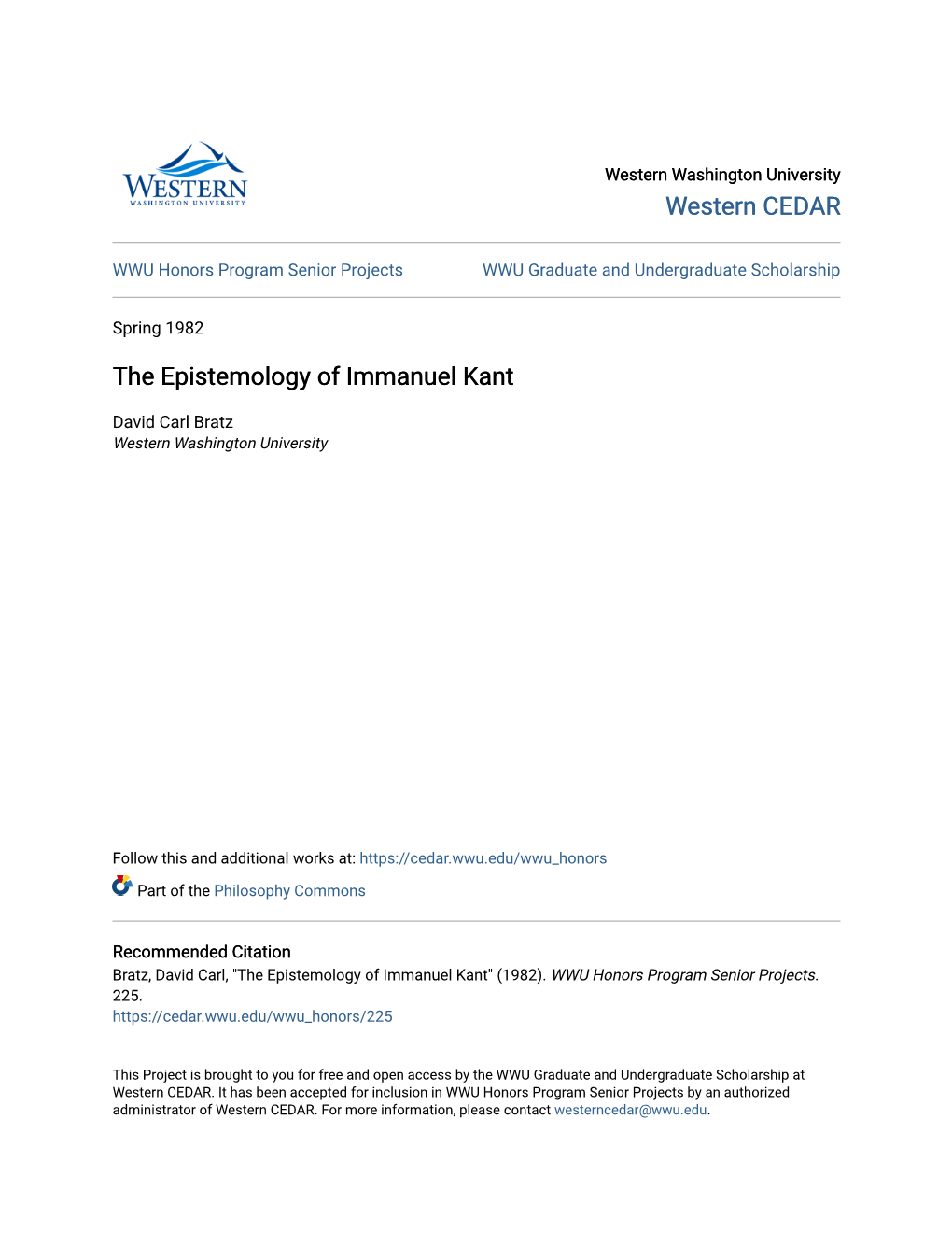 The Epistemology of Immanuel Kant