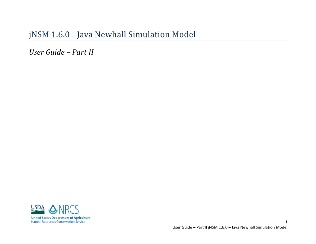 Jnsm 1.6.0 - Java Newhall Simulation Model