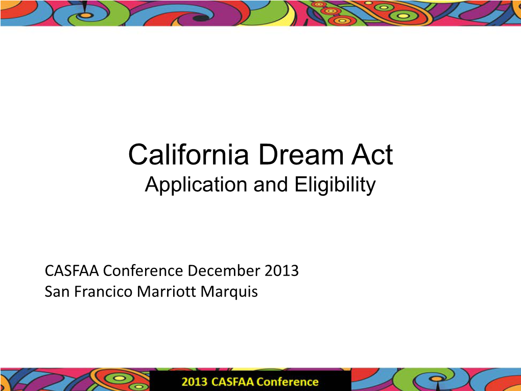 California Dream Act Application and Eligibility