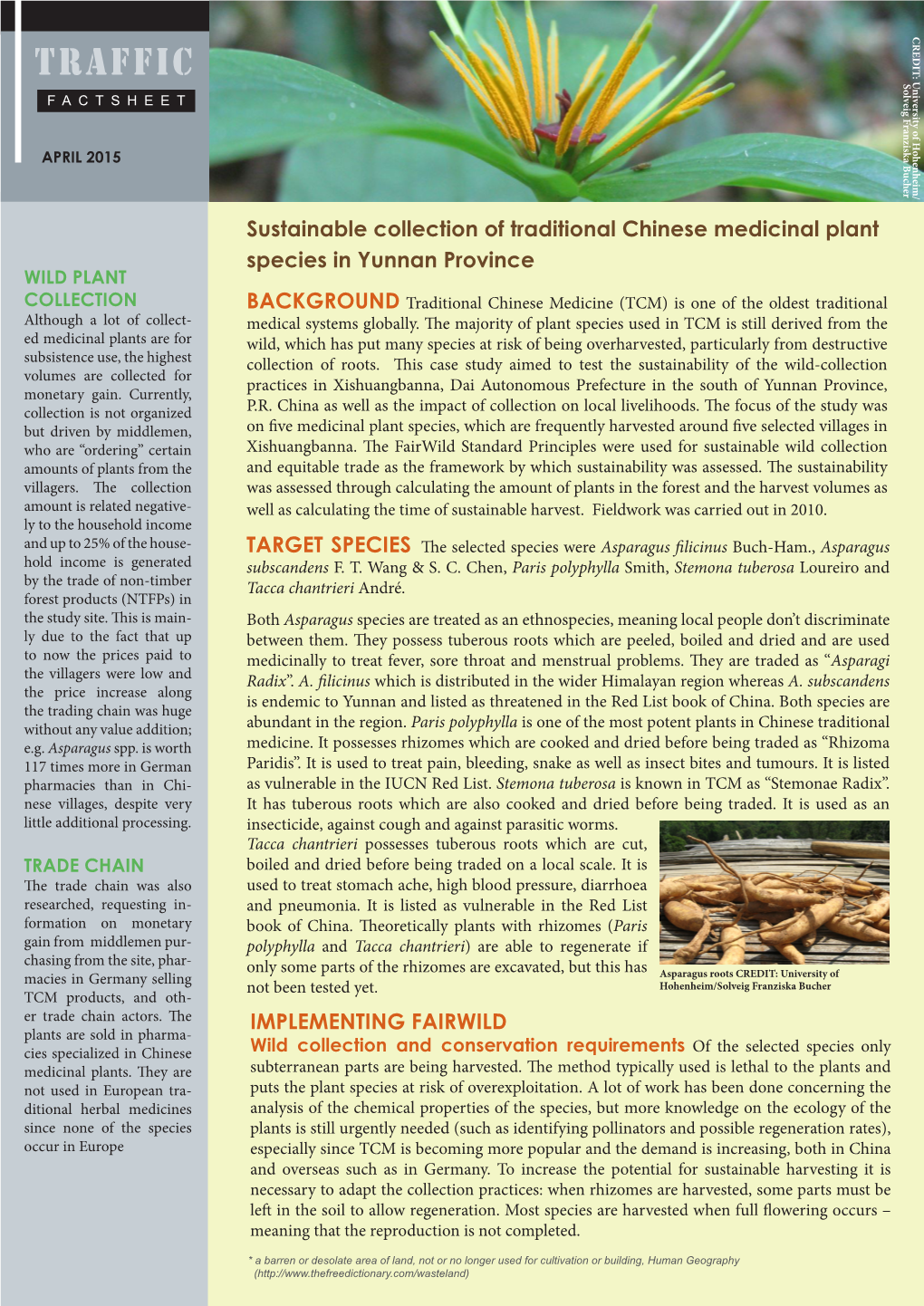 Case Study 2: Yunnan Province Sustainable Collection of TCM Spp (PDF, 910