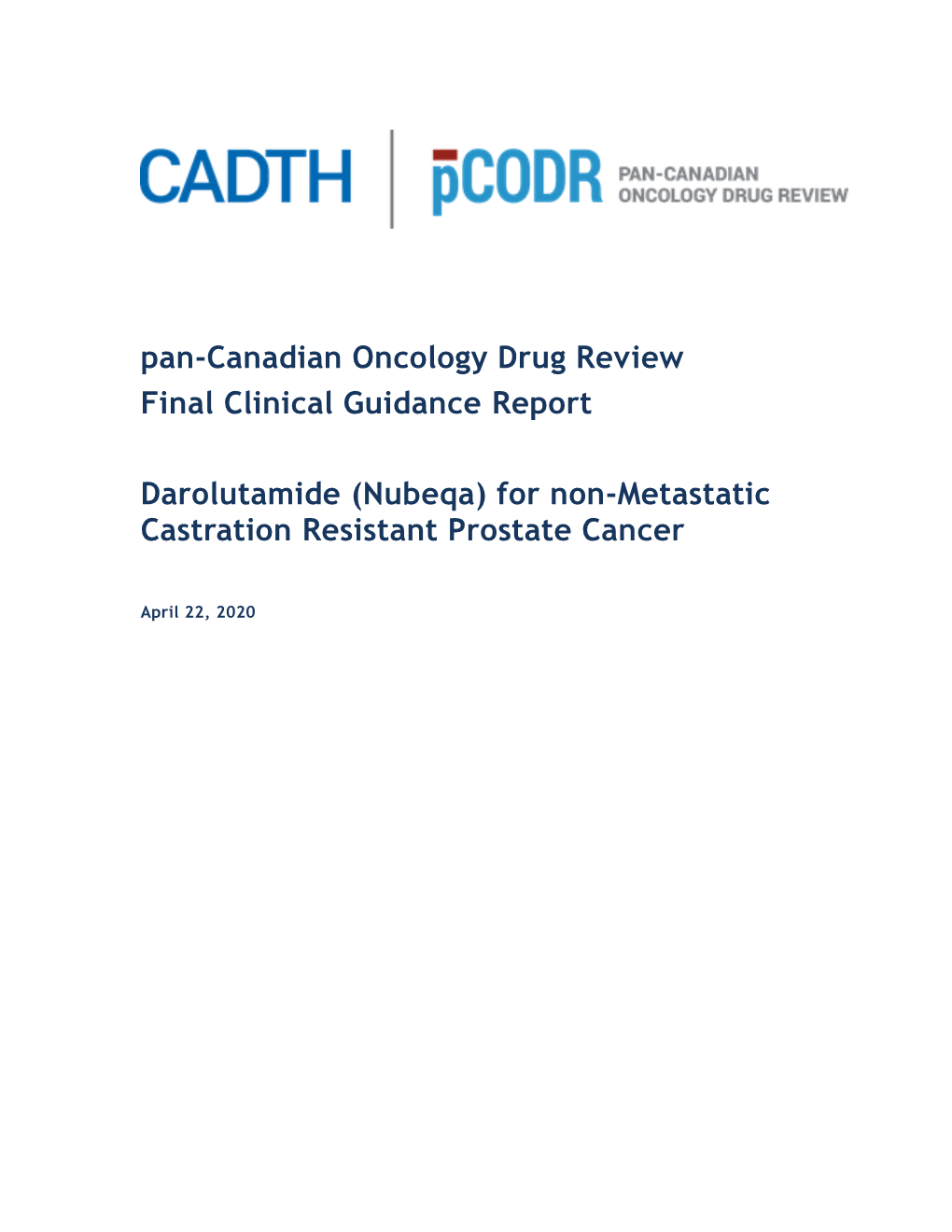 (Nubeqa) for Non-Metastatic Castration Resistant Prostate Cancer