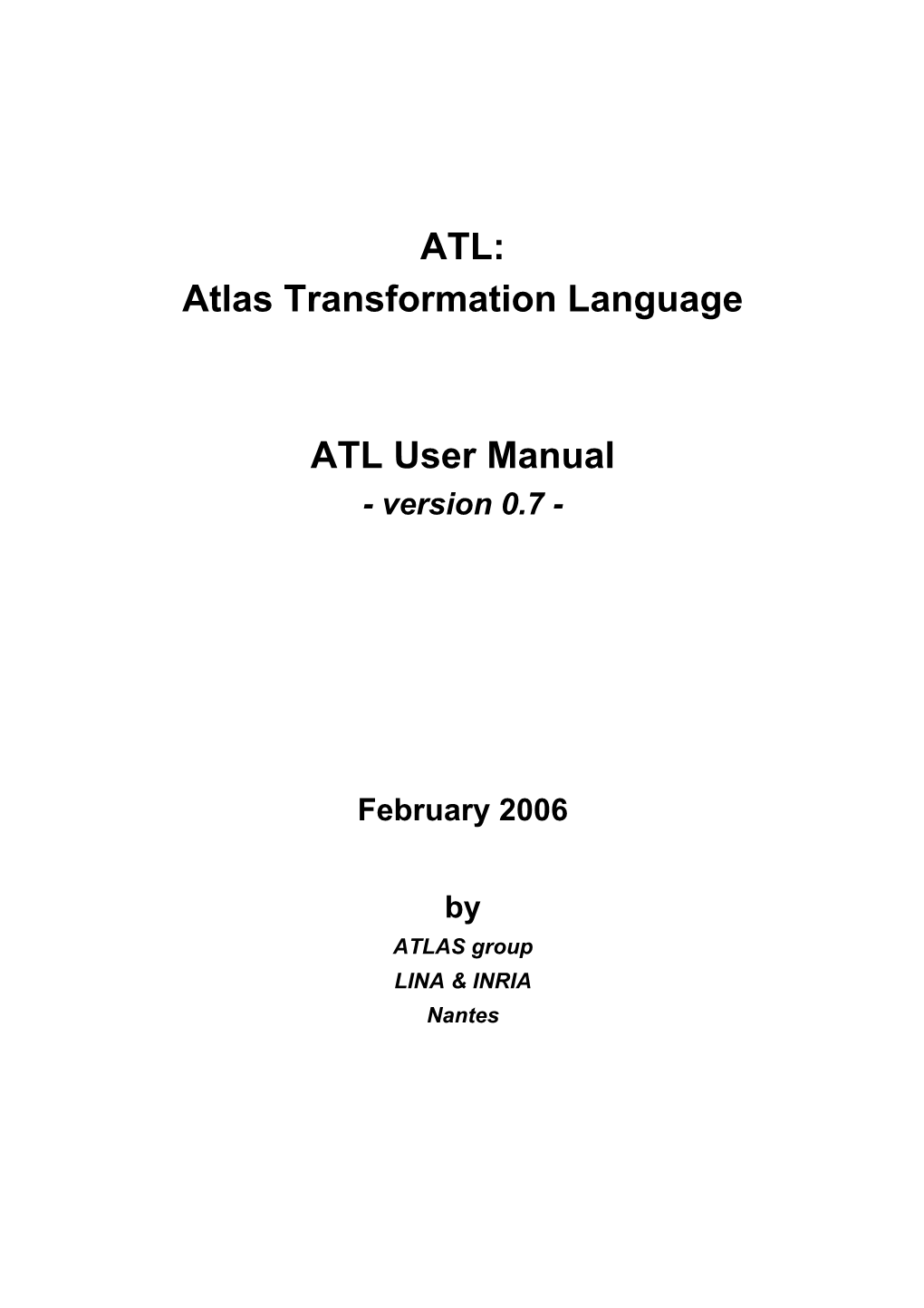 ATL User Manual - Version 0.7