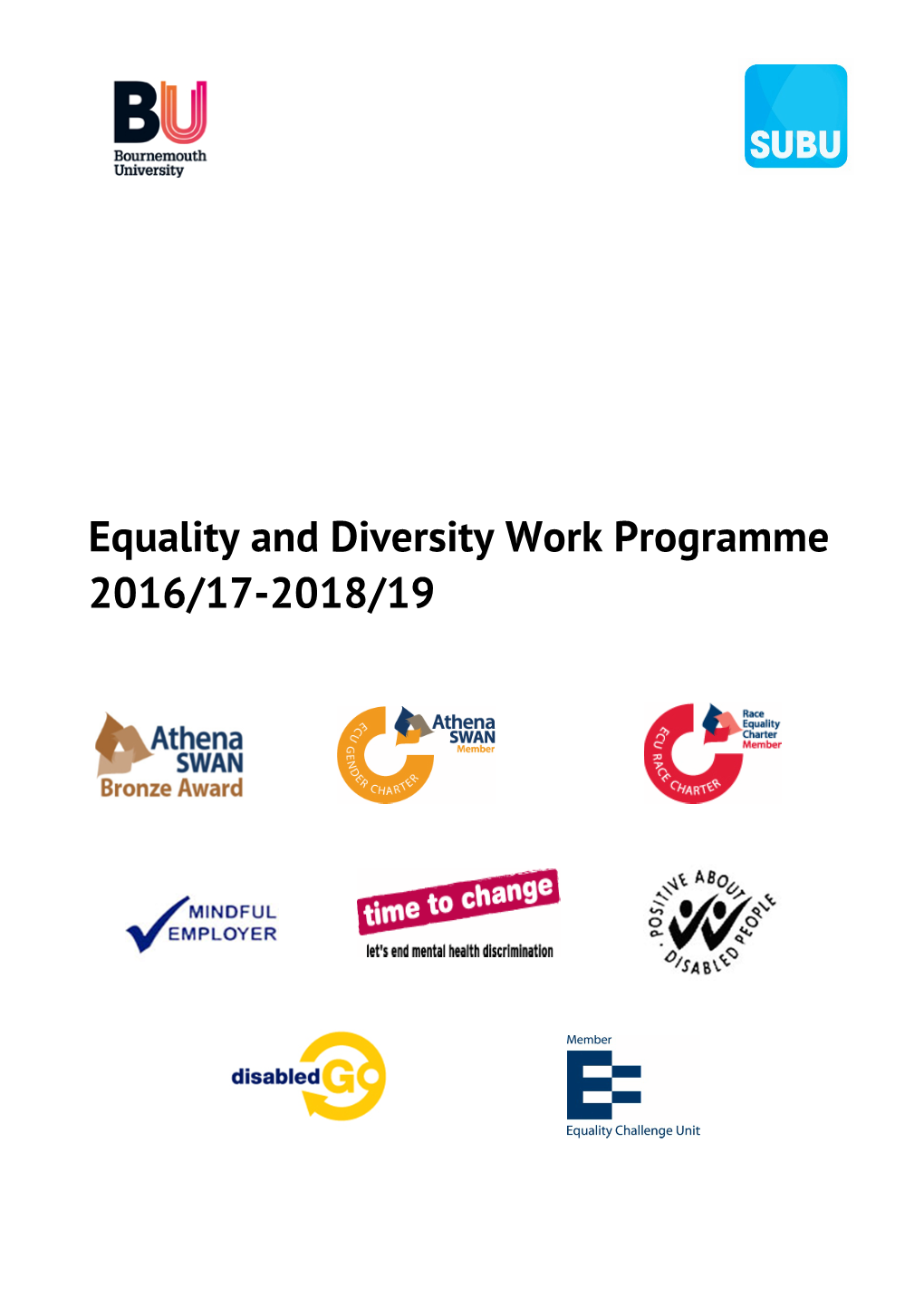 Equality and Diversity Work Programme 2016/17-2018/19