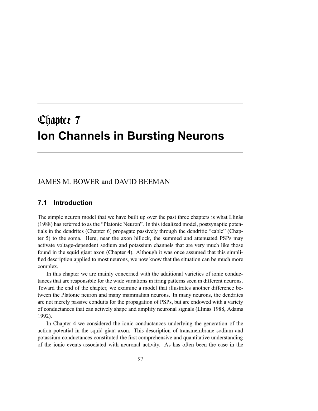 Ion Channels in Bursting Neurons