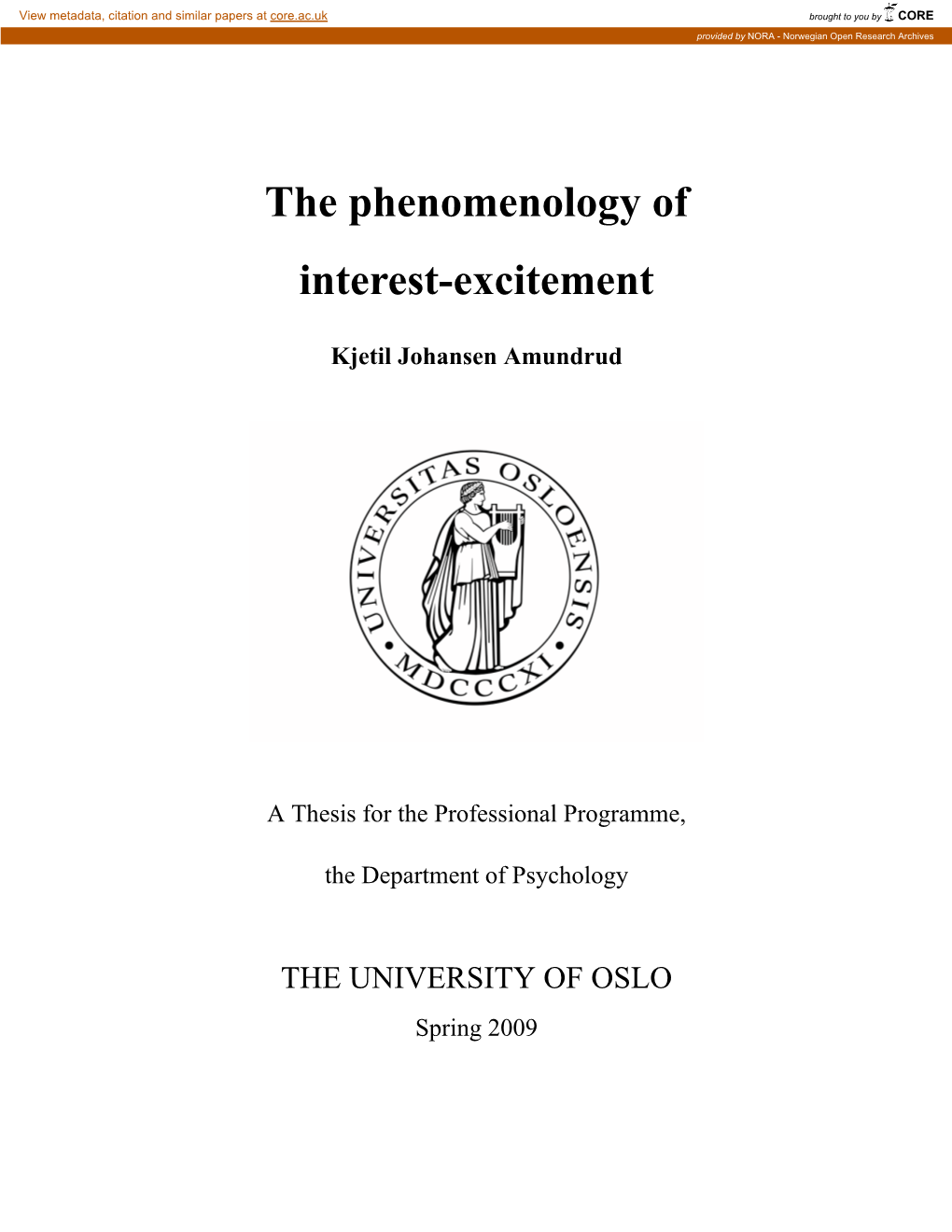 The Phenomenology of Interest-Excitement