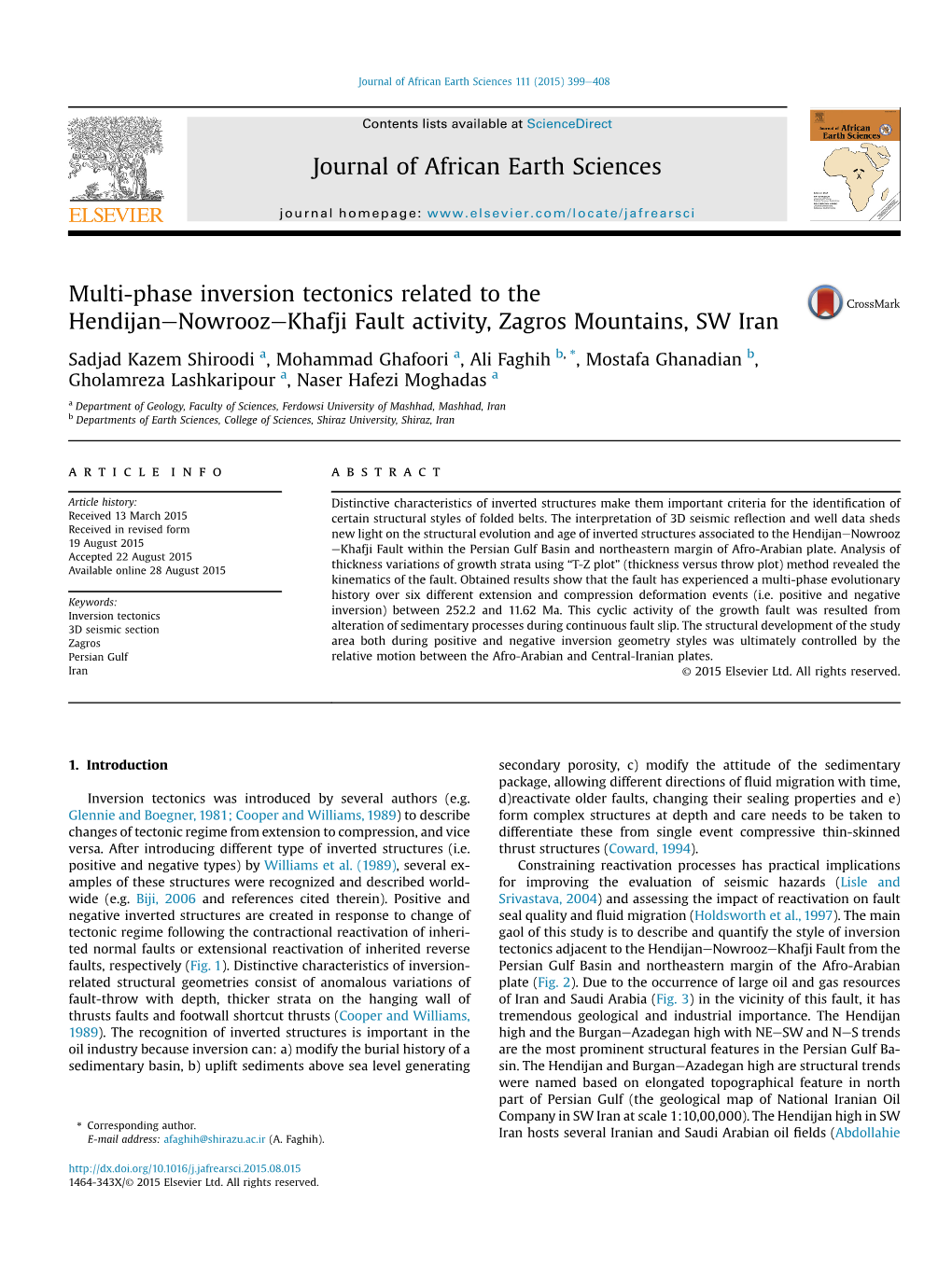 Multi-Phase Inversion Tectonics Related to the Hendijan-Nowrooz-Khafji