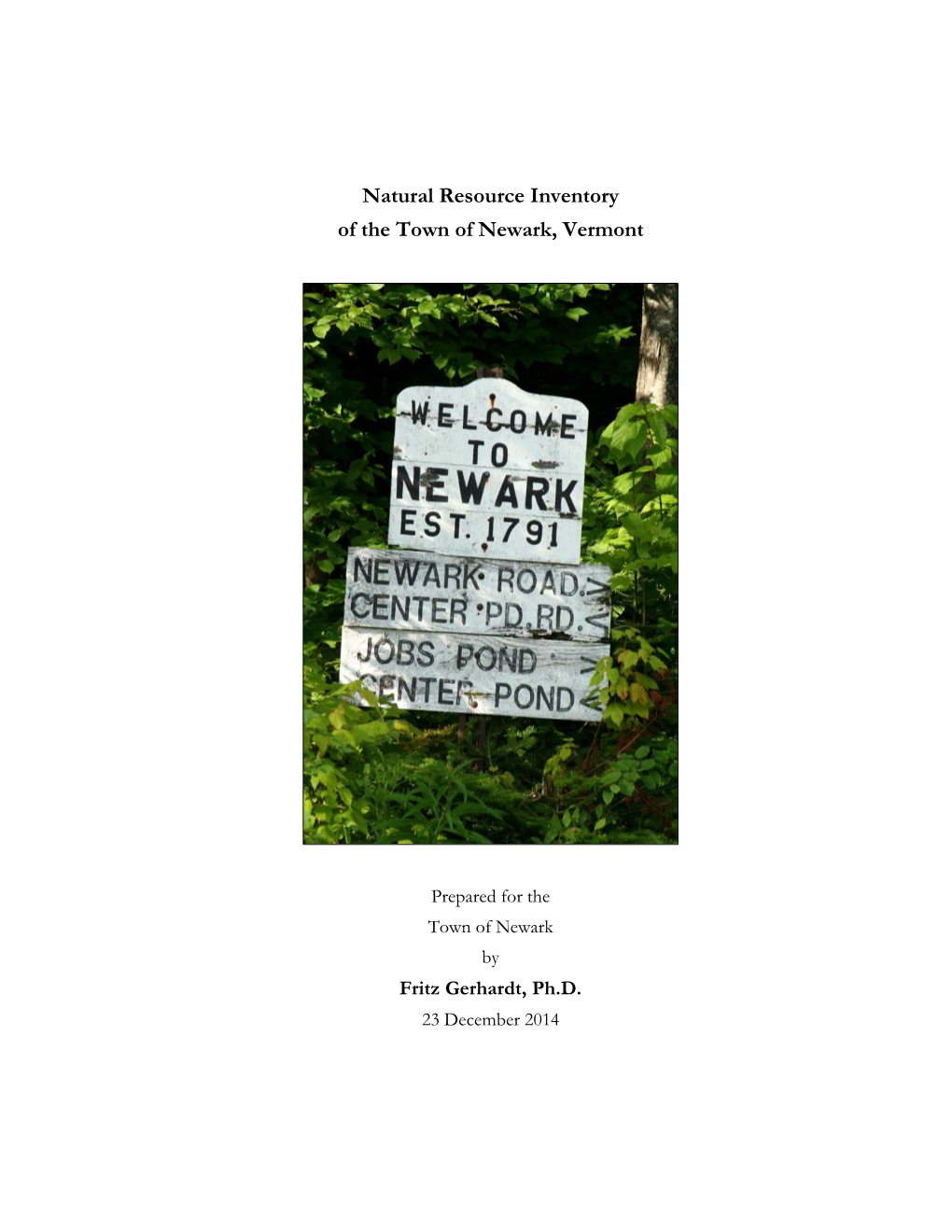 2014 Newark Natural Resource Inventory