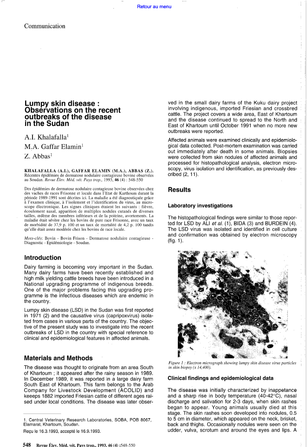 Lumpy Skin Disease : Ved in the Small Dairy Farms of the Kuku Dairy Project Involving Indigenous, Imported Friesian and Crossbred Observations on the Recent Cattle