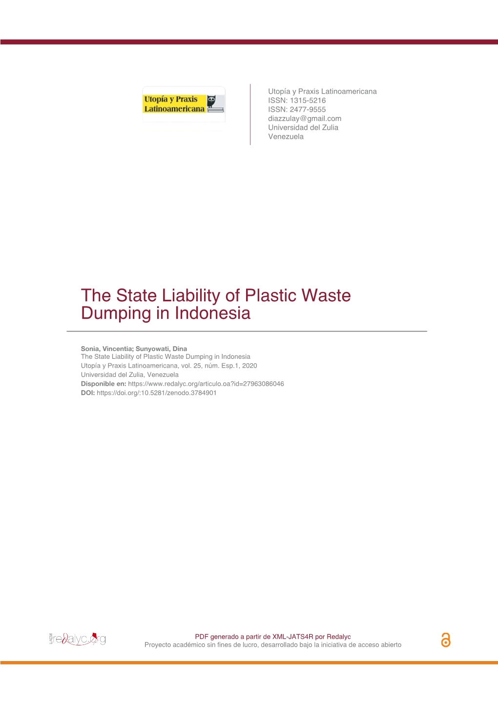 The State Liability of Plastic Waste Dumping in Indonesia