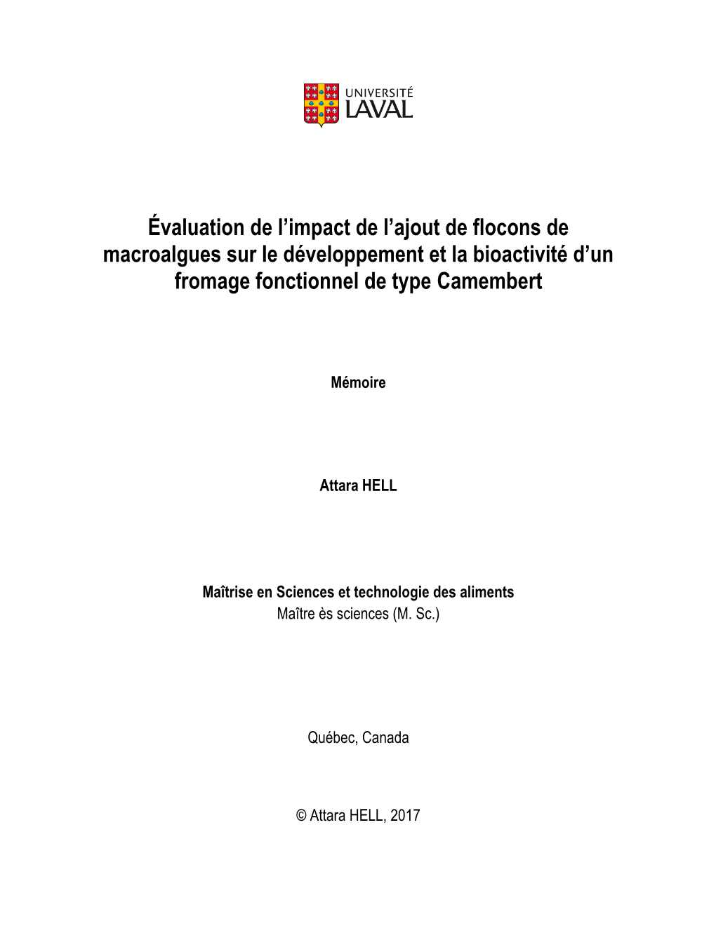 Évaluation De L'impact De L'ajout De Flocons De Macroalgues Sur Le