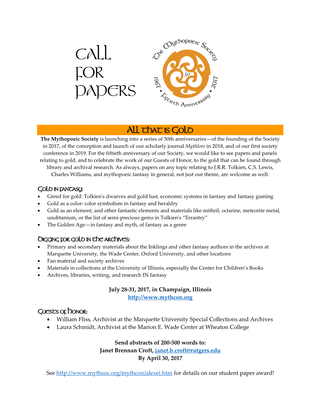 Call for Papers