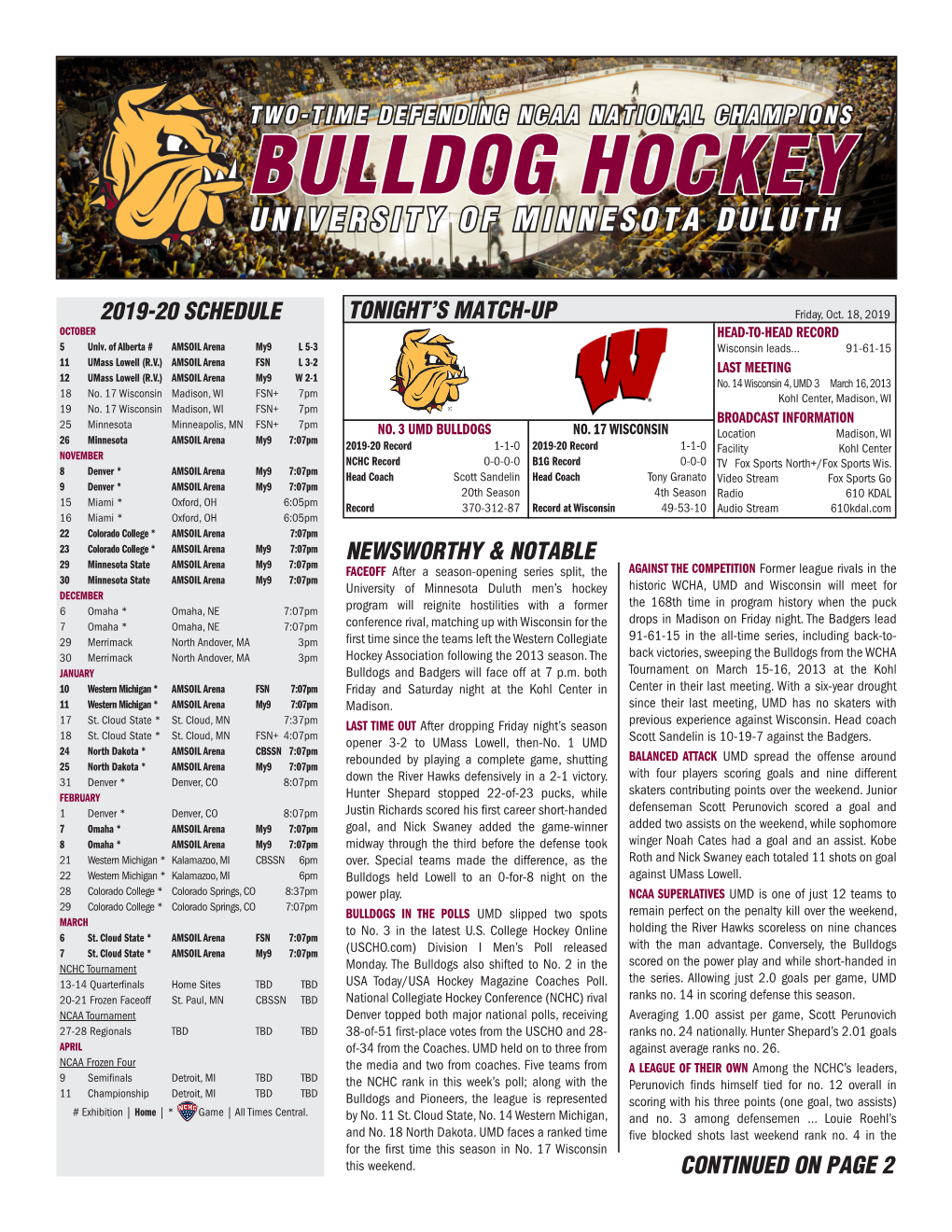 Bulldog Hockey University of Minnesota Duluth