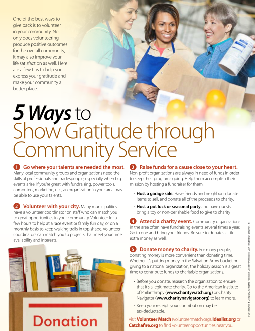 Show Gratitude Through Community Service 1 Go Where Your Talents Are Needed the Most
