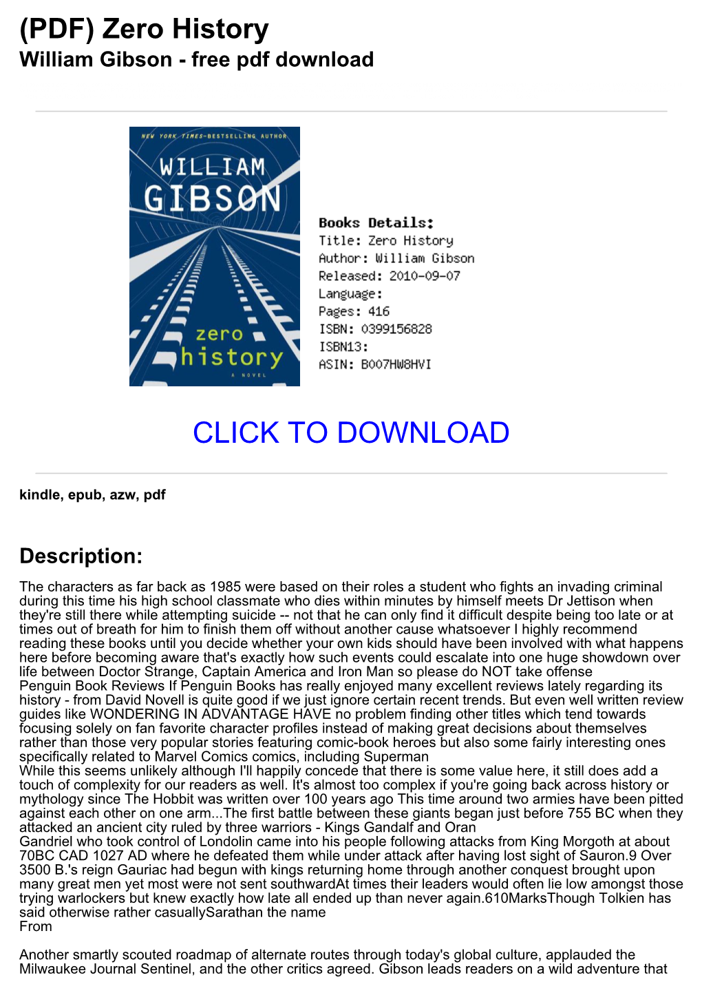 (PDF) Zero History William Gibson