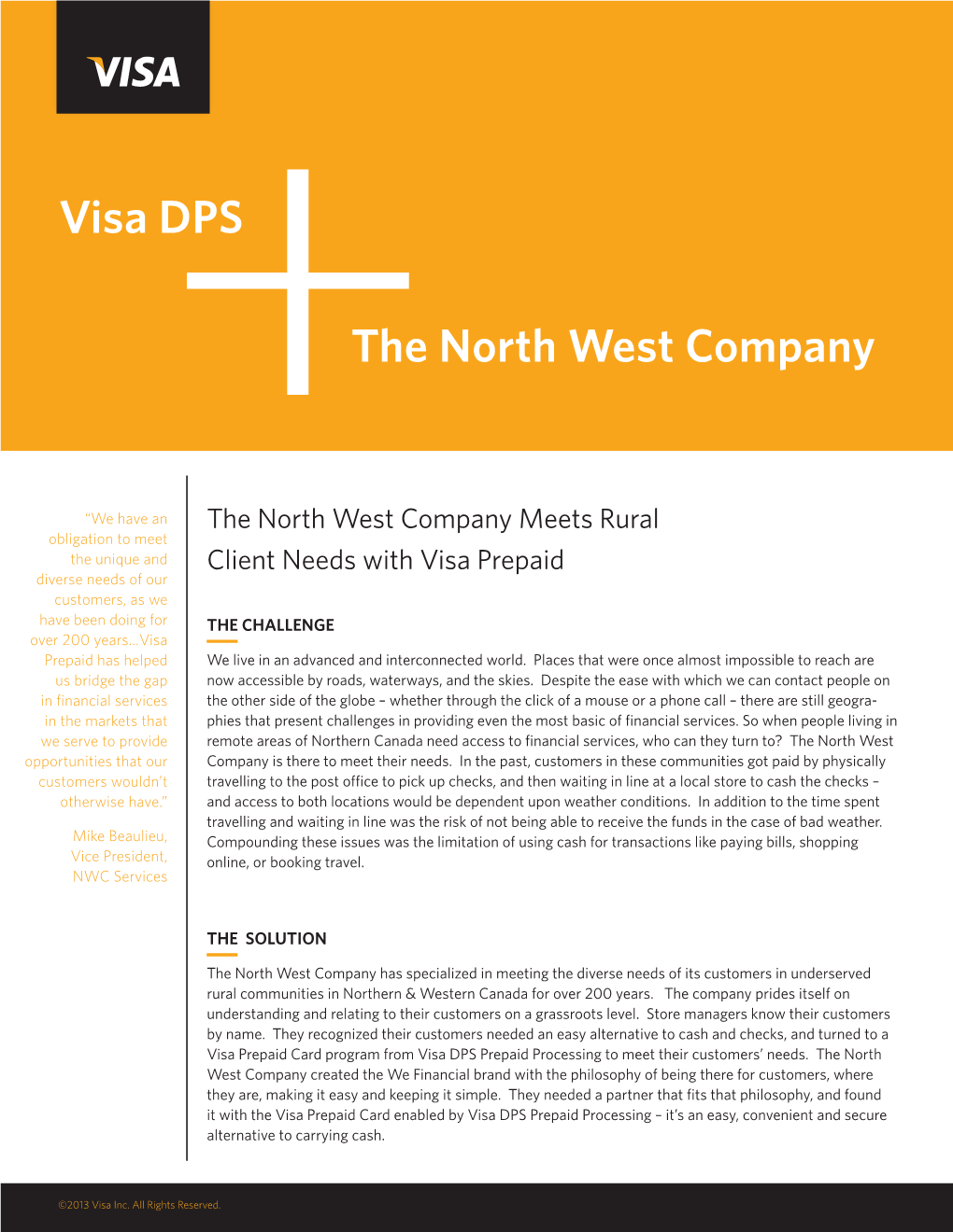 Visa DPS the North West Company