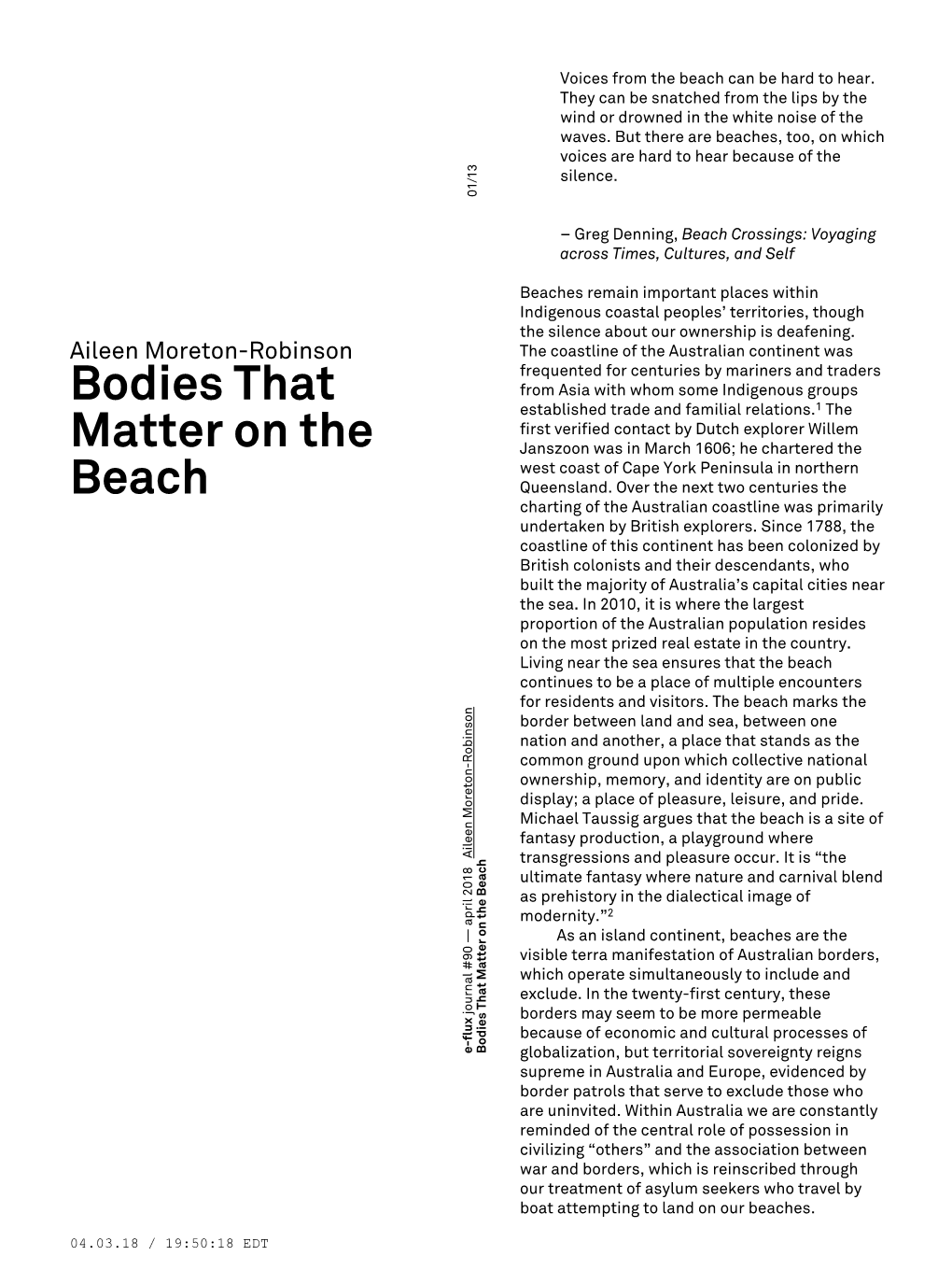 Bodies That Matter on the Beach