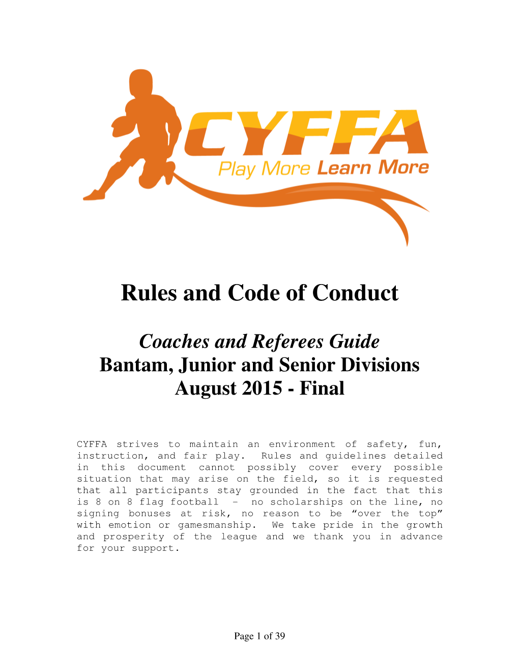 Rules and Code of Conduct