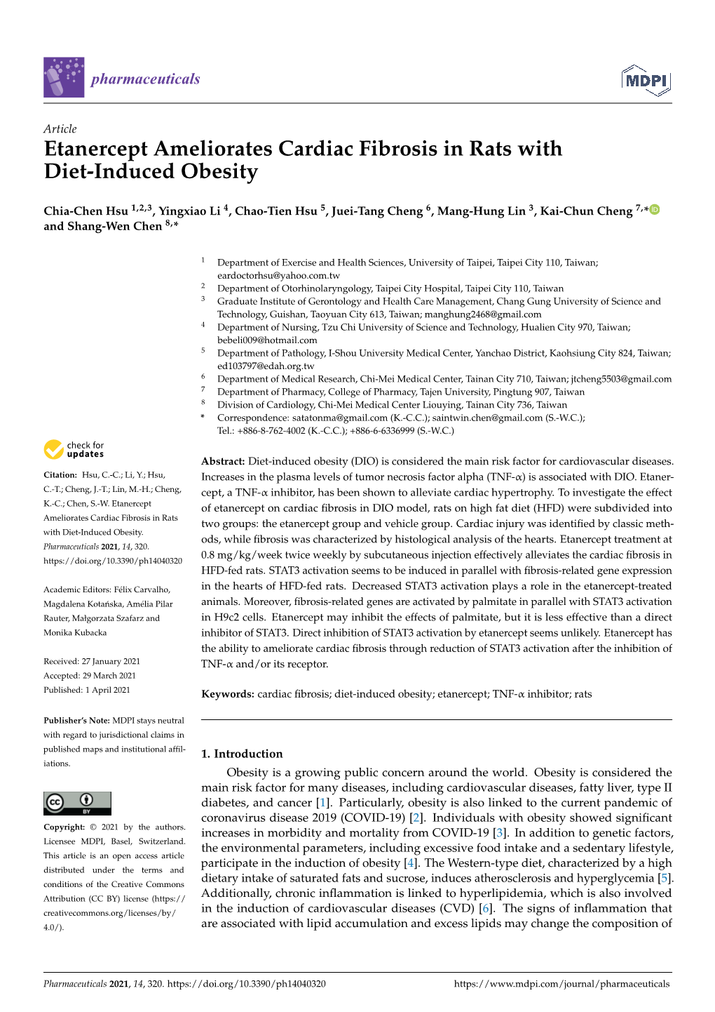 Etanercept Ameliorates Cardiac Fibrosis in Rats with Diet-Induced Obesity